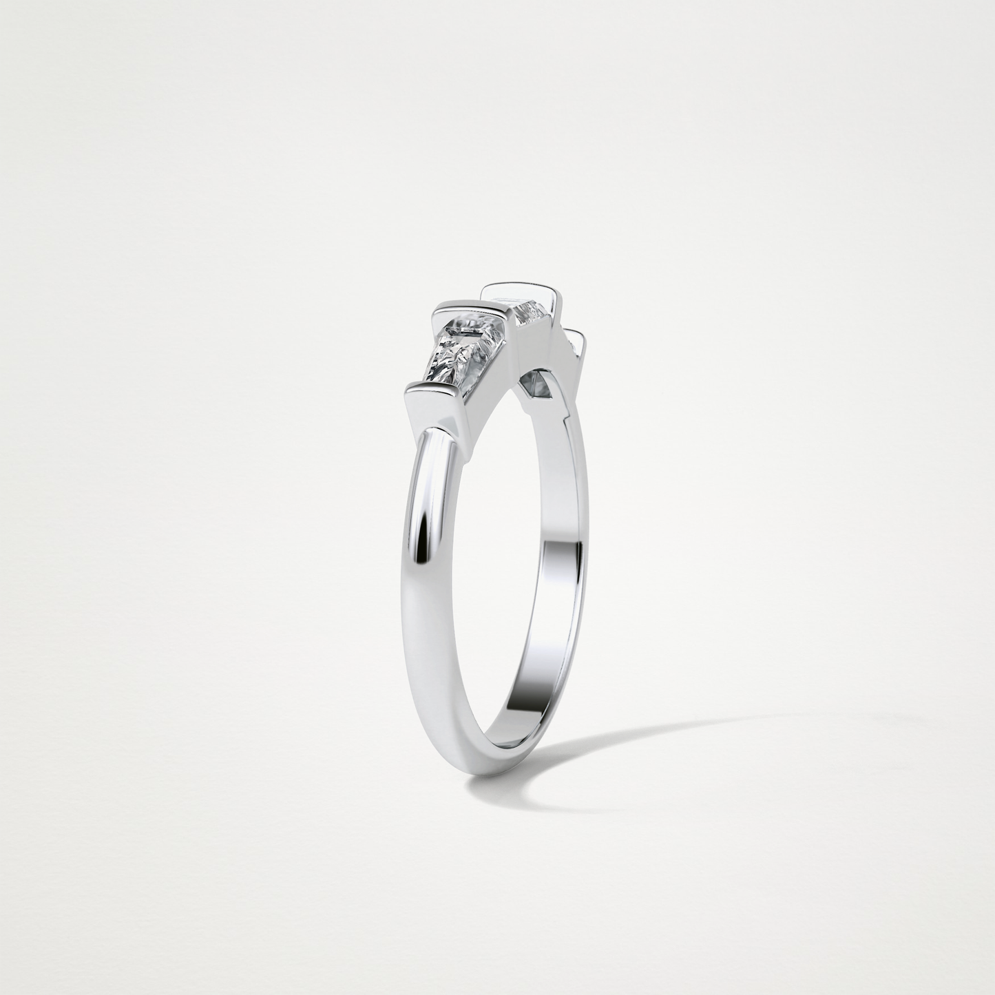 3 Stone Wedding Band – Solid Gold Elegant and Timeless Design
