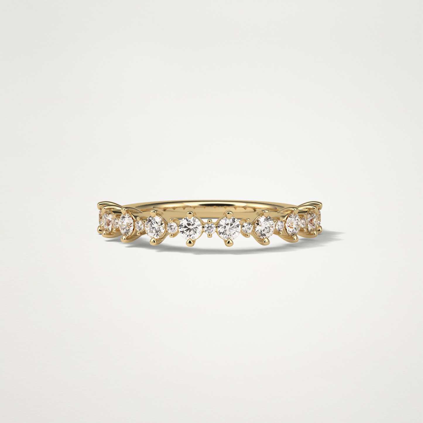 Half Eternity Wedding Band – Solid Gold Elegant and Timeless Design