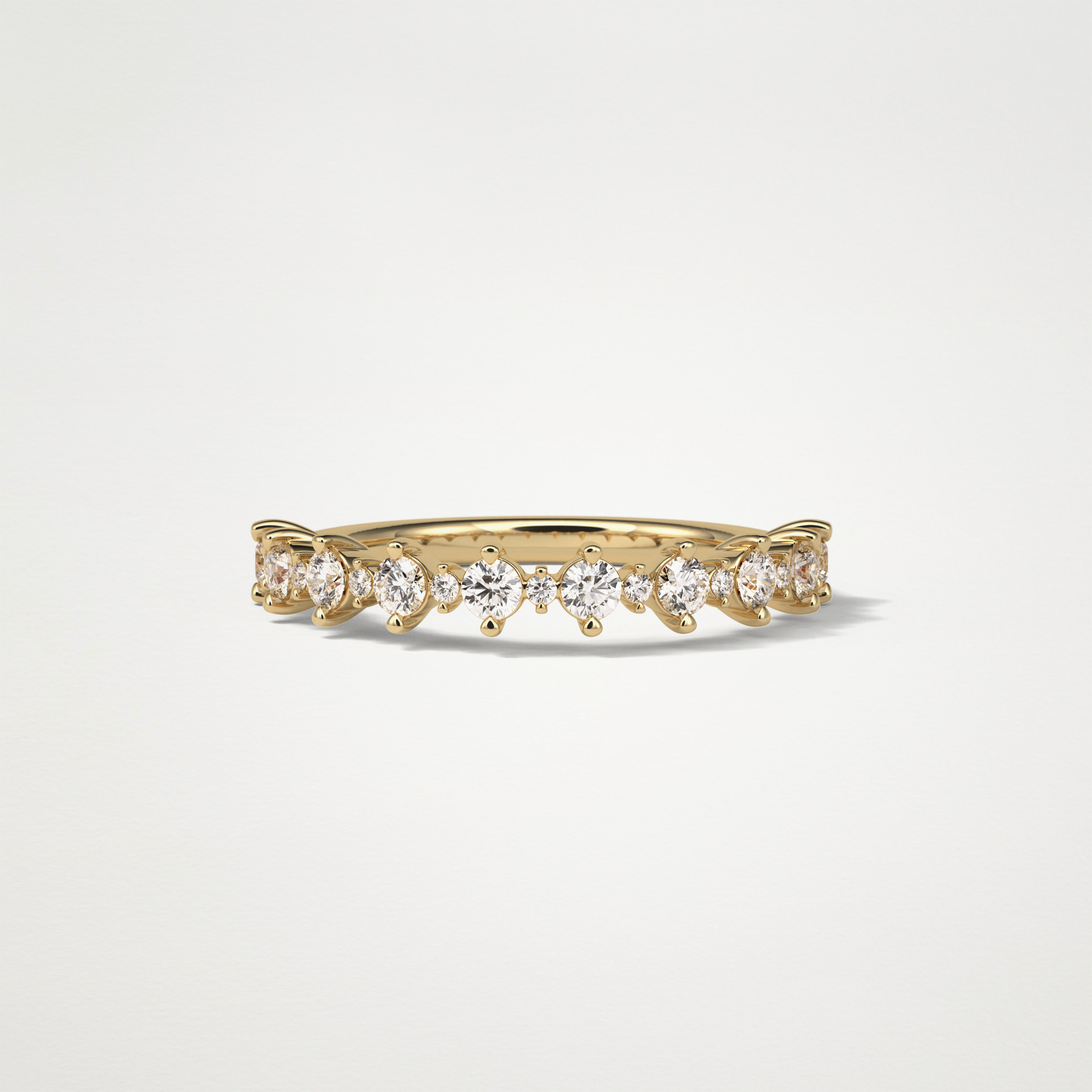 Half Eternity Wedding Band – Solid Gold Elegant and Timeless Design