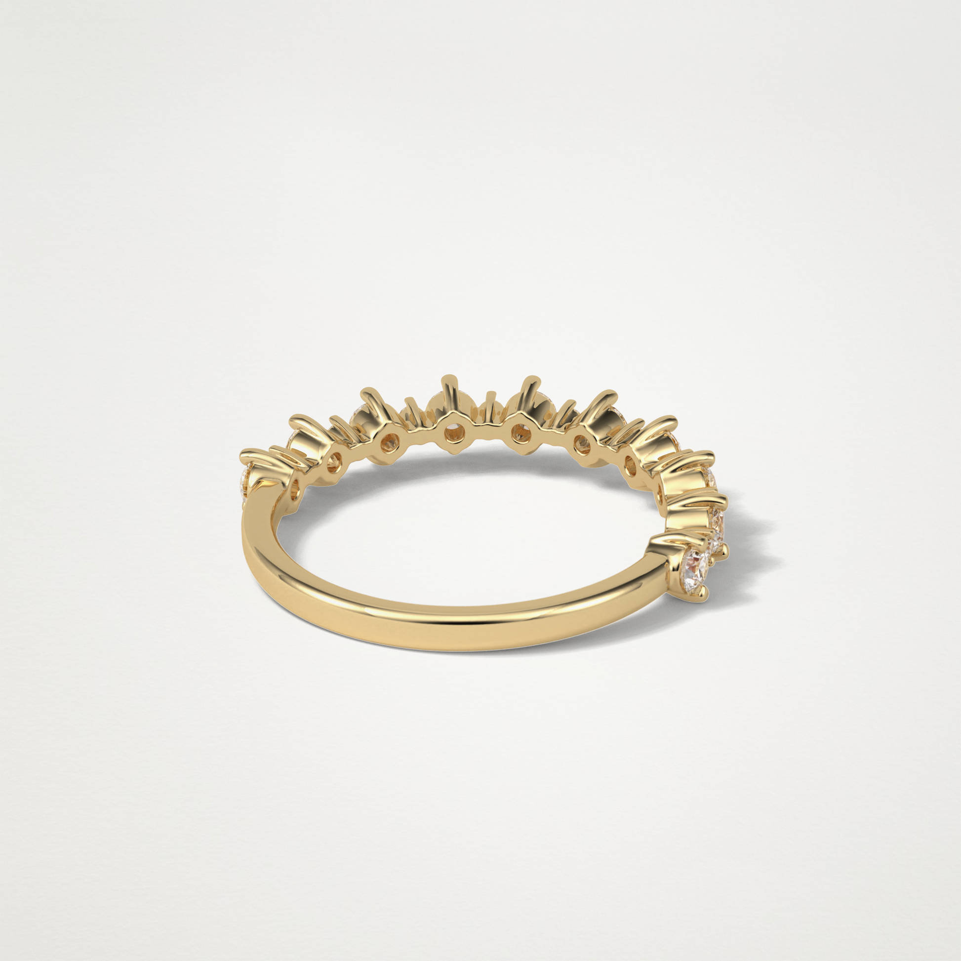 Half Eternity Wedding Band – Solid Gold Elegant and Timeless Design