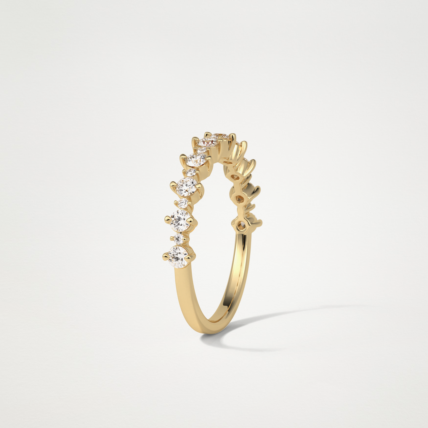 Half Eternity Wedding Band – Solid Gold Elegant and Timeless Design