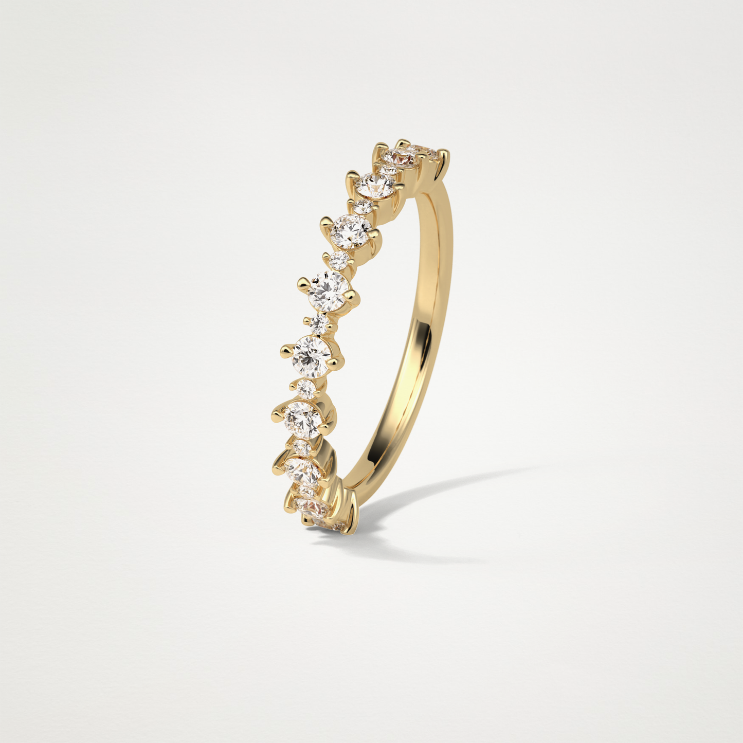 Half Eternity Wedding Band – Solid Gold Elegant and Timeless Design