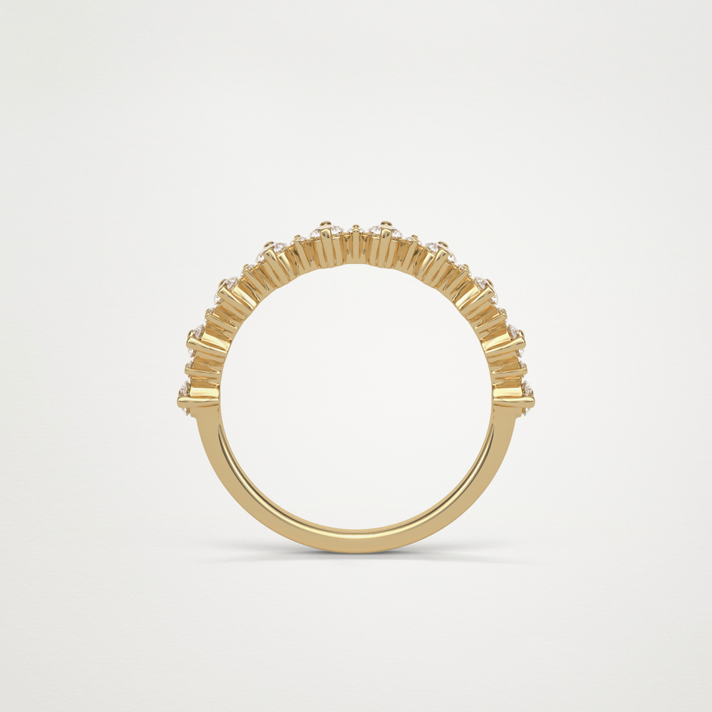 Half Eternity Wedding Band – Solid Gold Elegant and Timeless Design