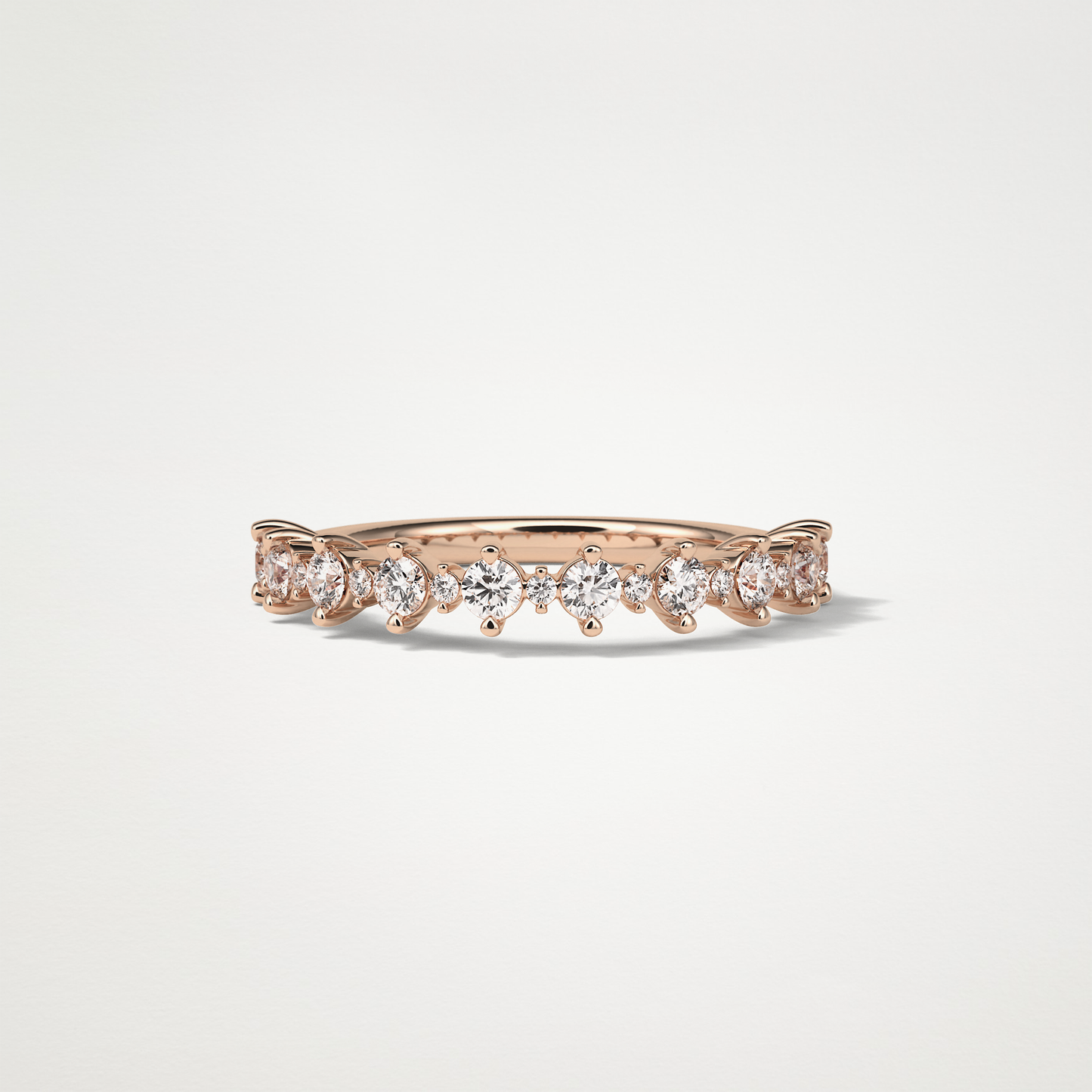 Half Eternity Wedding Band – Solid Gold Elegant and Timeless Design