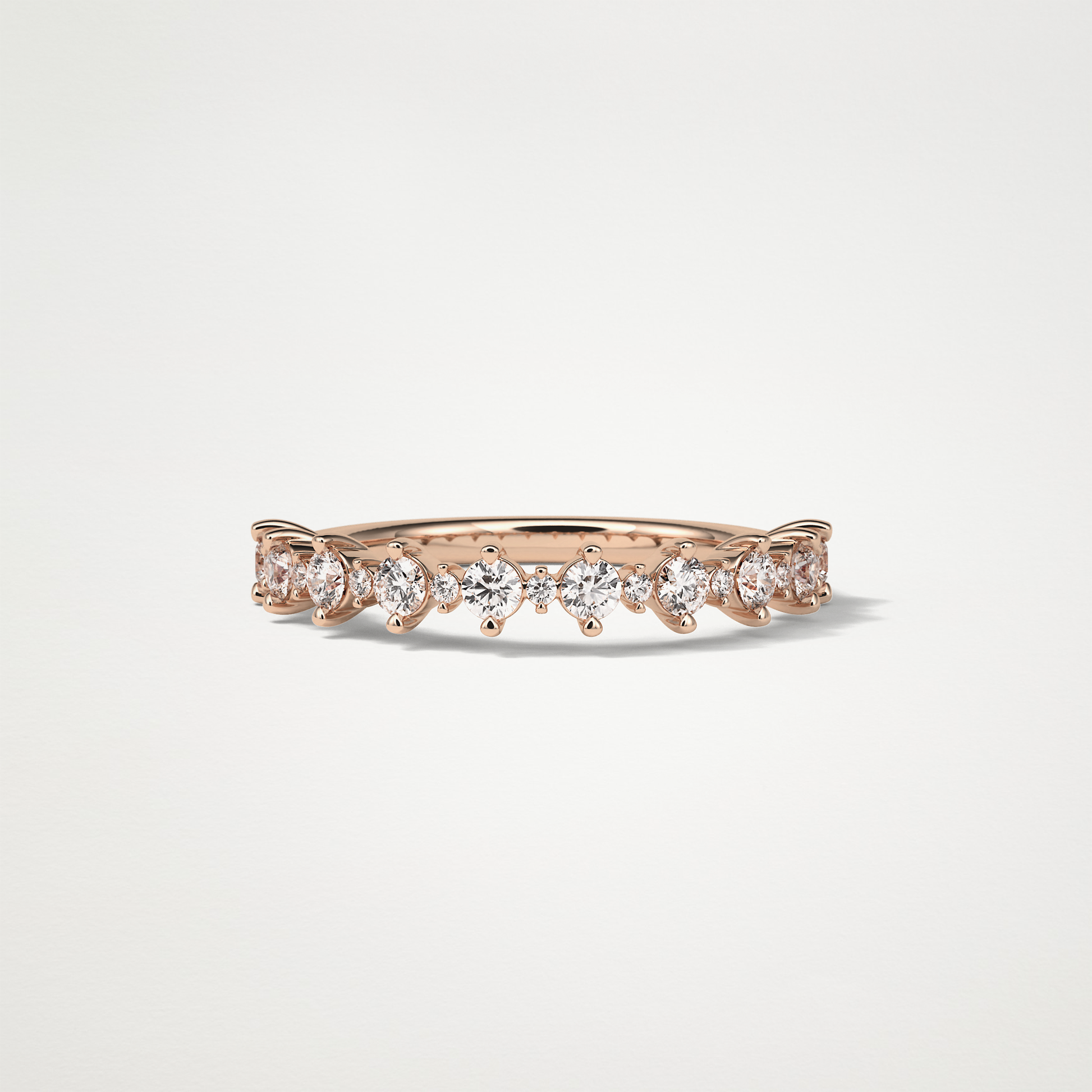 Half Eternity Wedding Band – Solid Gold Elegant and Timeless Design