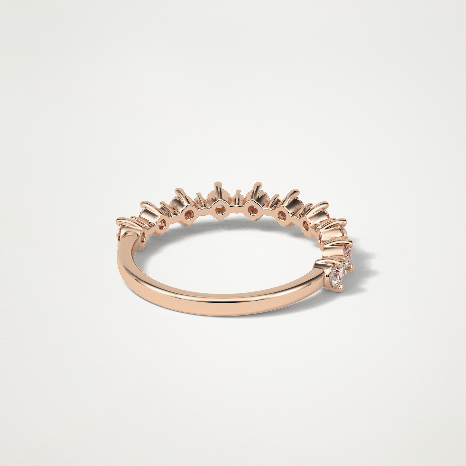 Half Eternity Wedding Band – Solid Gold Elegant and Timeless Design