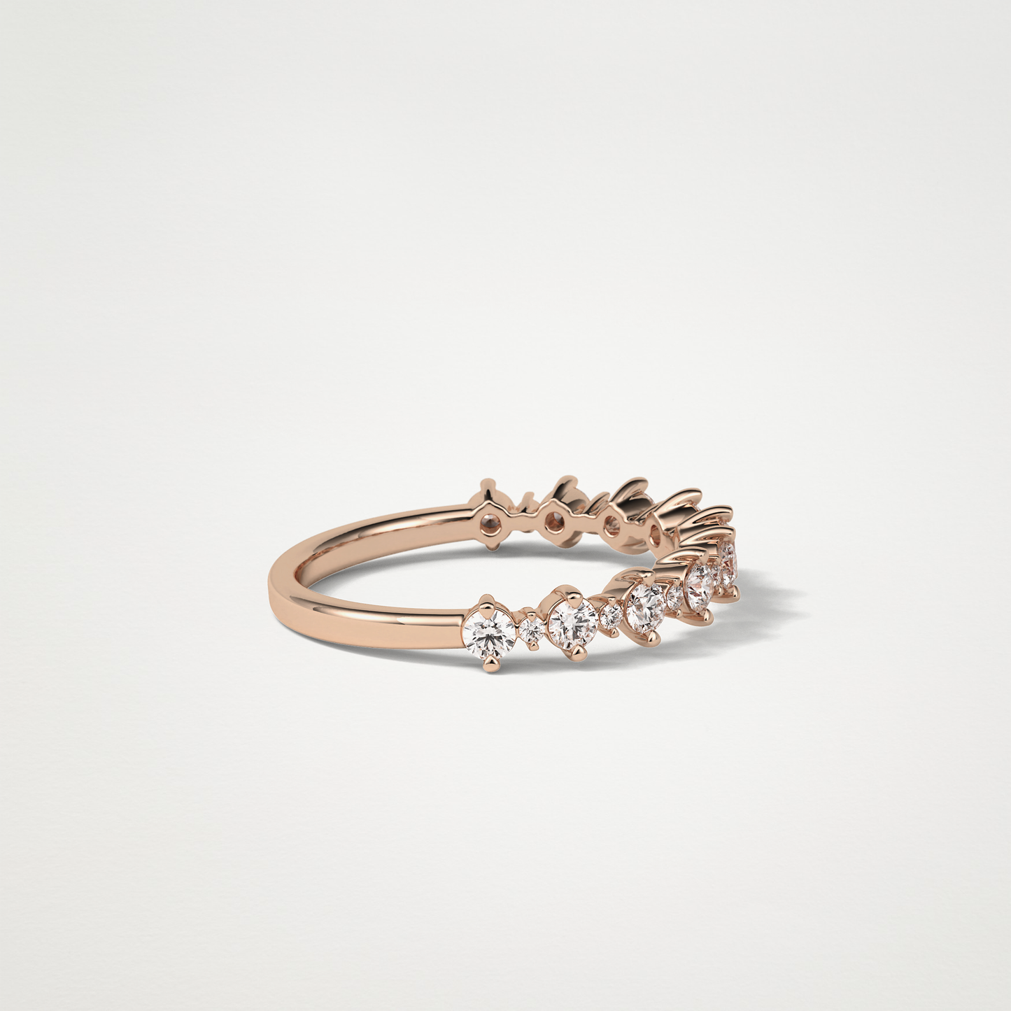 Half Eternity Wedding Band – Solid Gold Elegant and Timeless Design