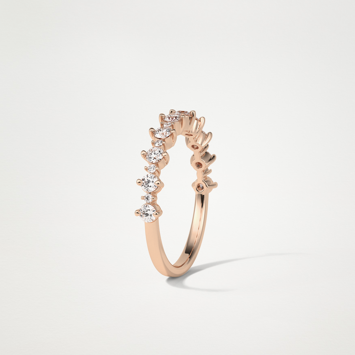 Half Eternity Wedding Band – Solid Gold Elegant and Timeless Design