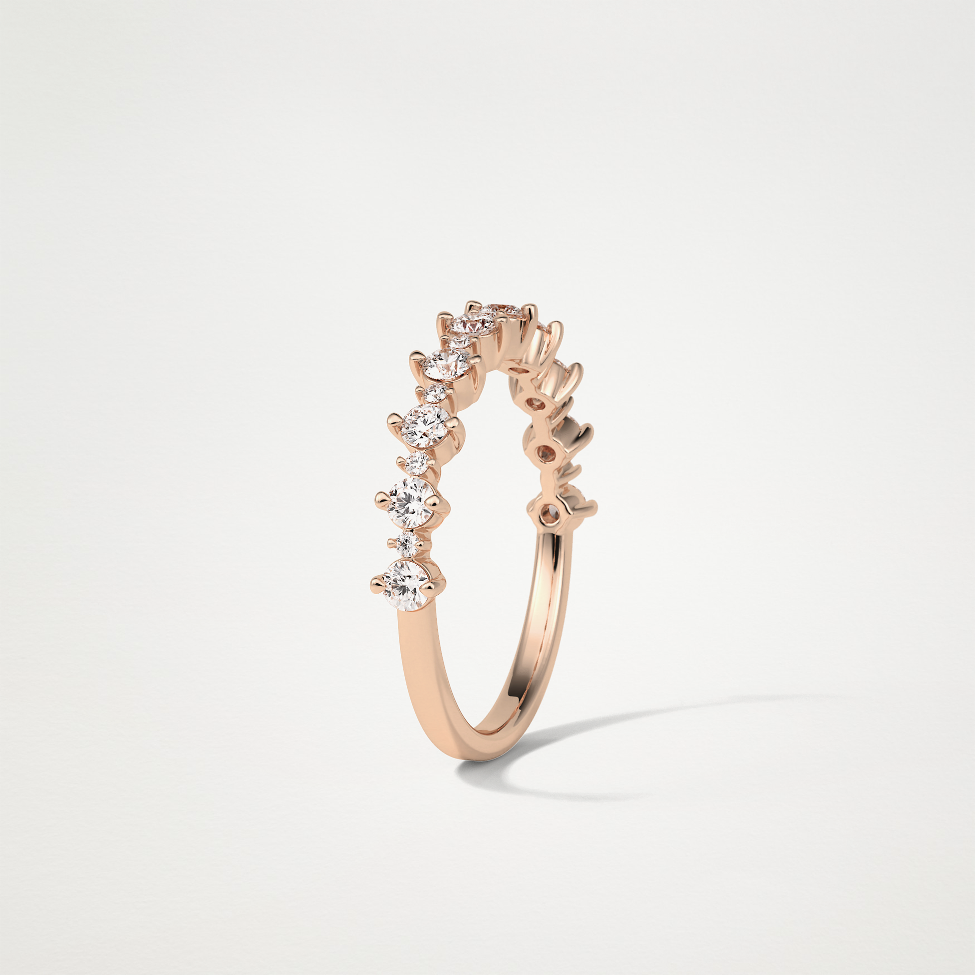 Half Eternity Wedding Band – Solid Gold Elegant and Timeless Design