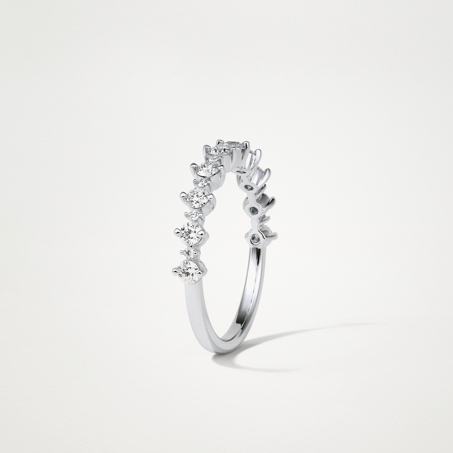 Half Eternity Wedding Band – Solid Gold Elegant and Timeless Design