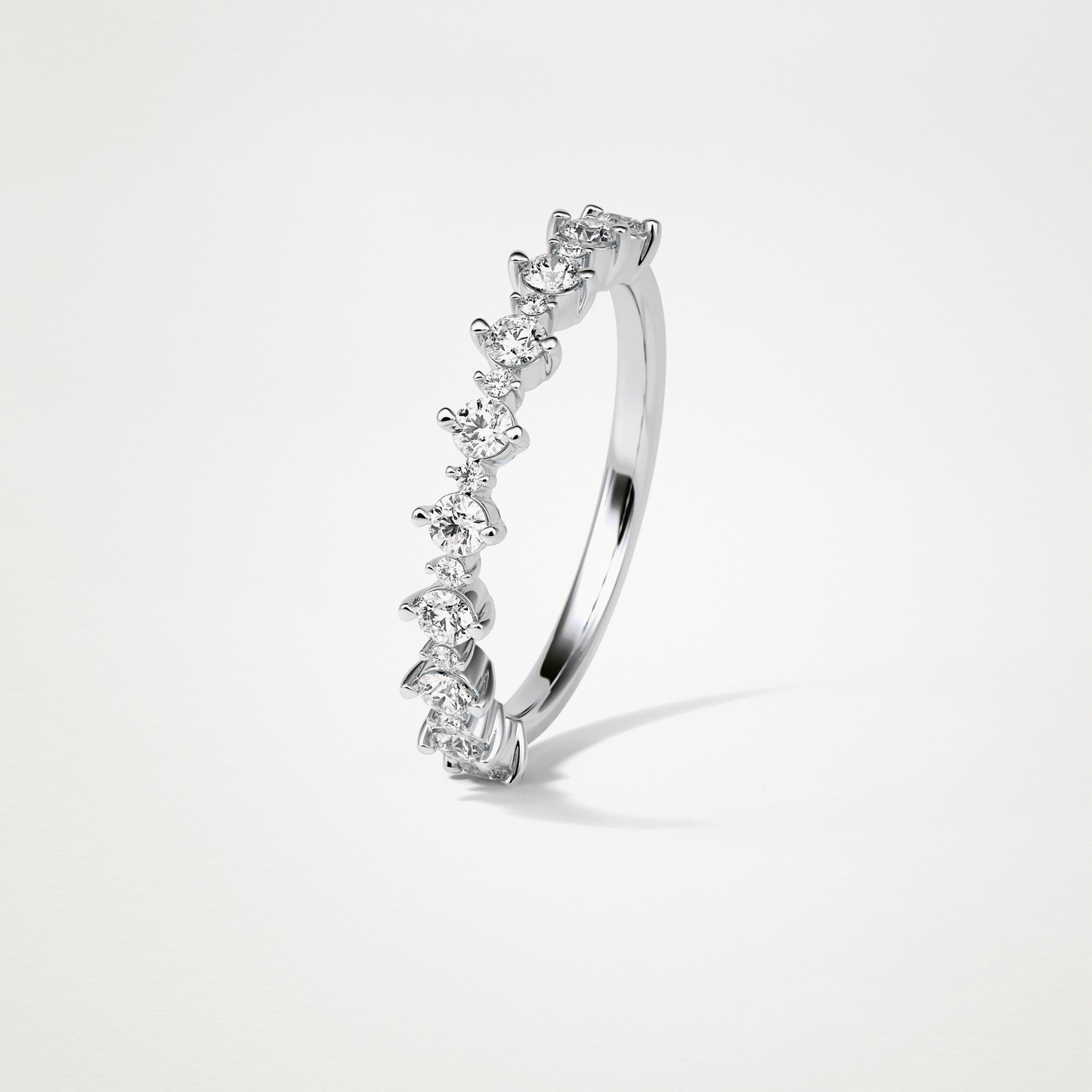 Half Eternity Wedding Band – Solid Gold Elegant and Timeless Design