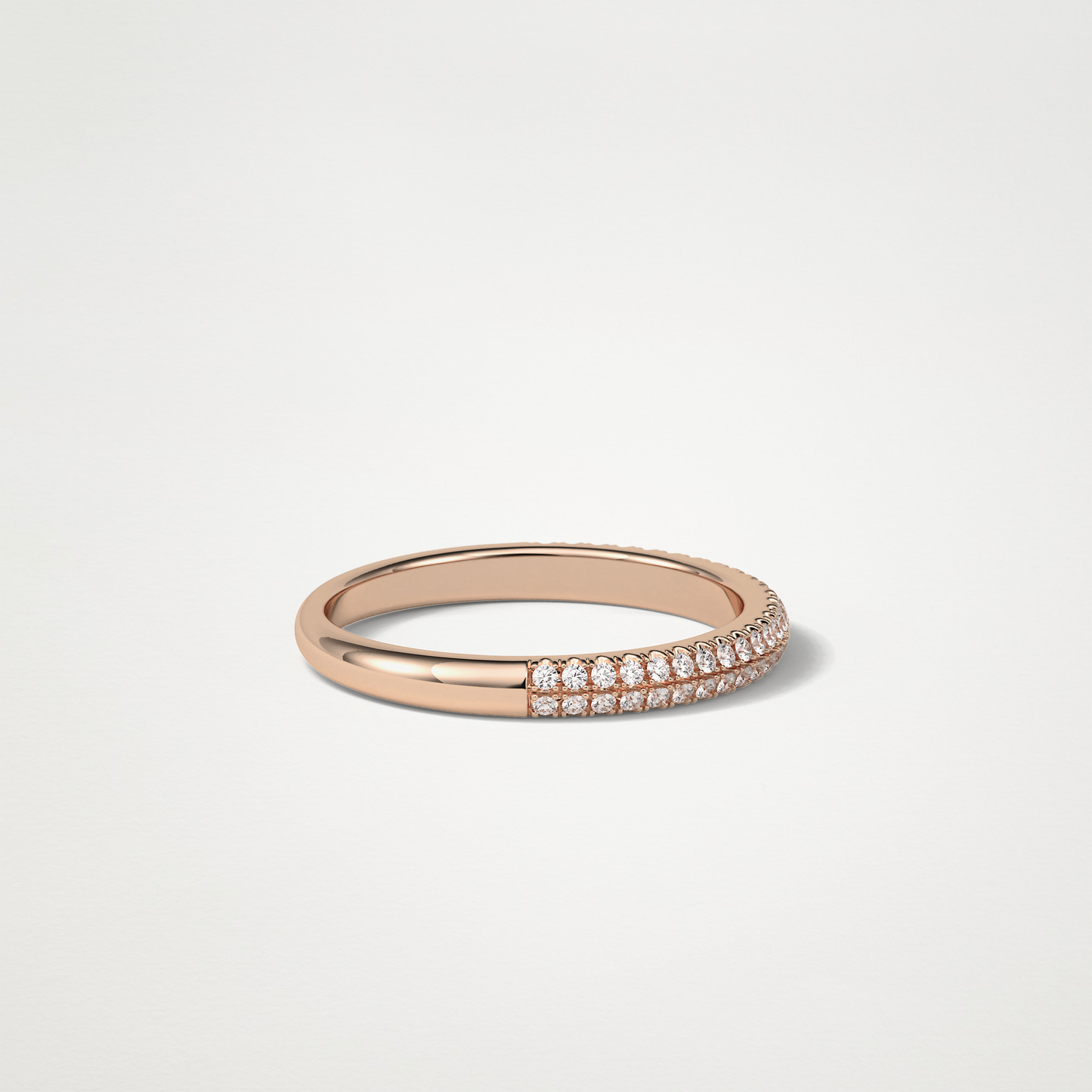 0.32 TCW Round Half Eternity Wedding Band – Solid Gold Elegant and Timeless Design