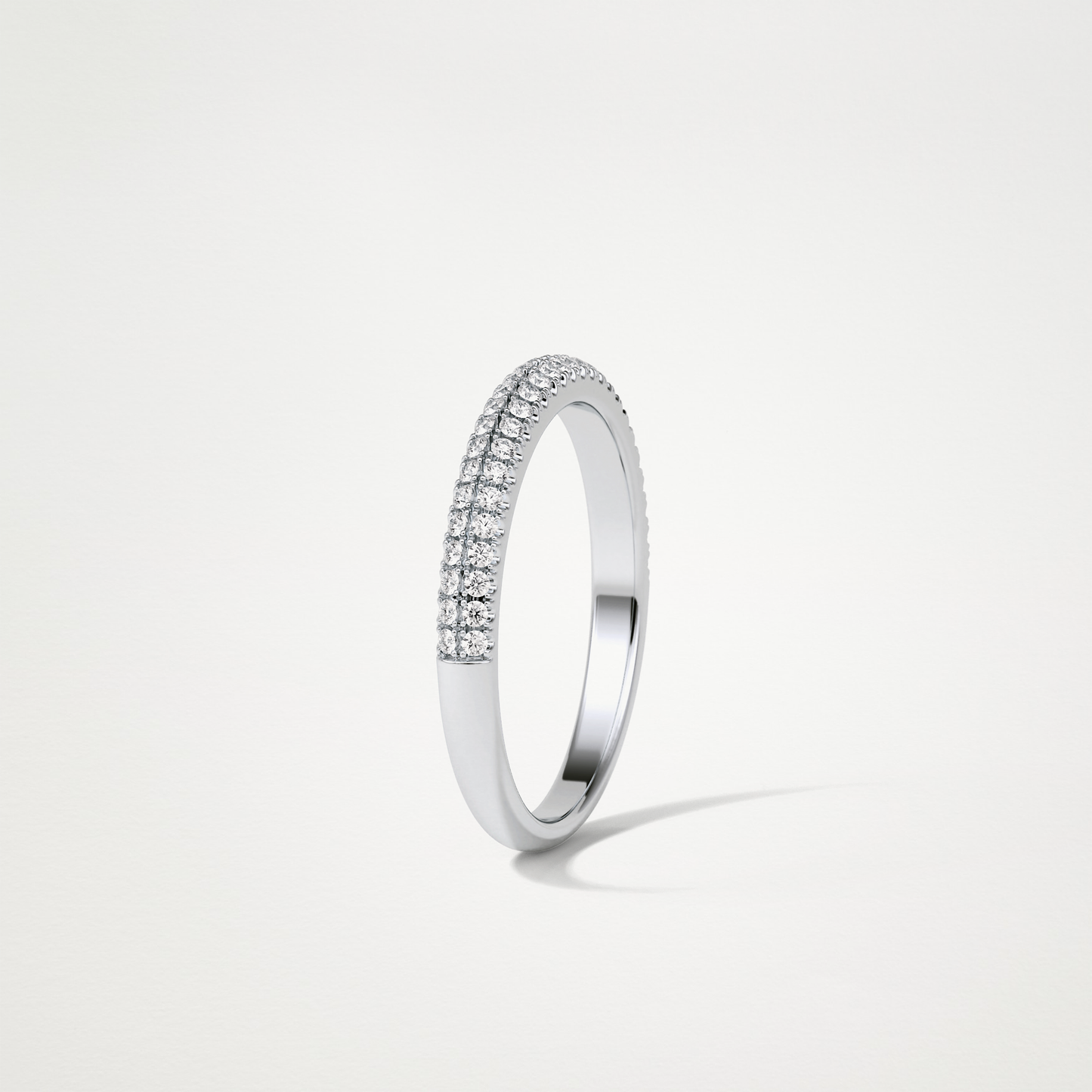 0.32 TCW Round Half Eternity Wedding Band – Solid Gold Elegant and Timeless Design