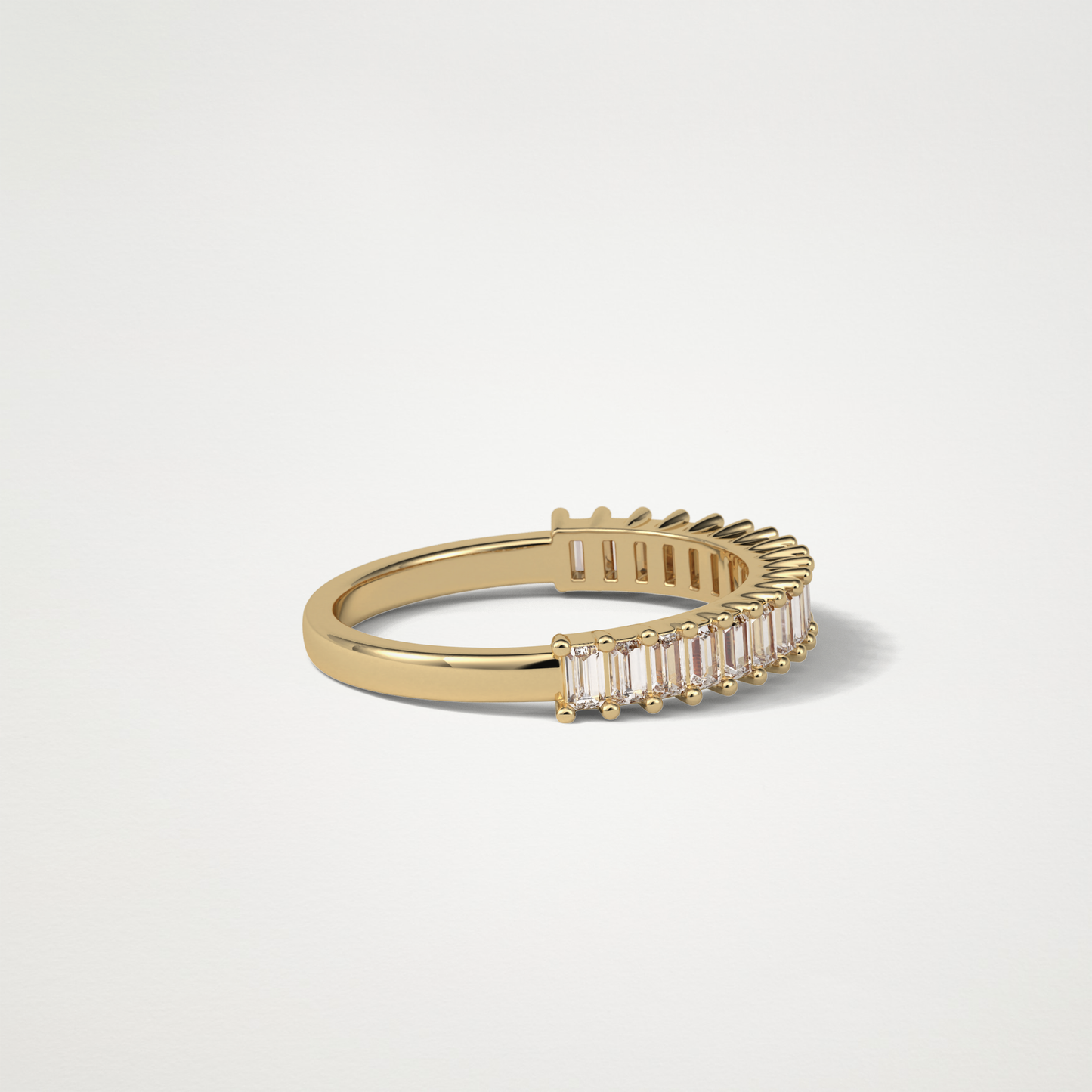 0.5 TCW Round Half Eternity Wedding Band – Solid Gold Elegant and Timeless Design