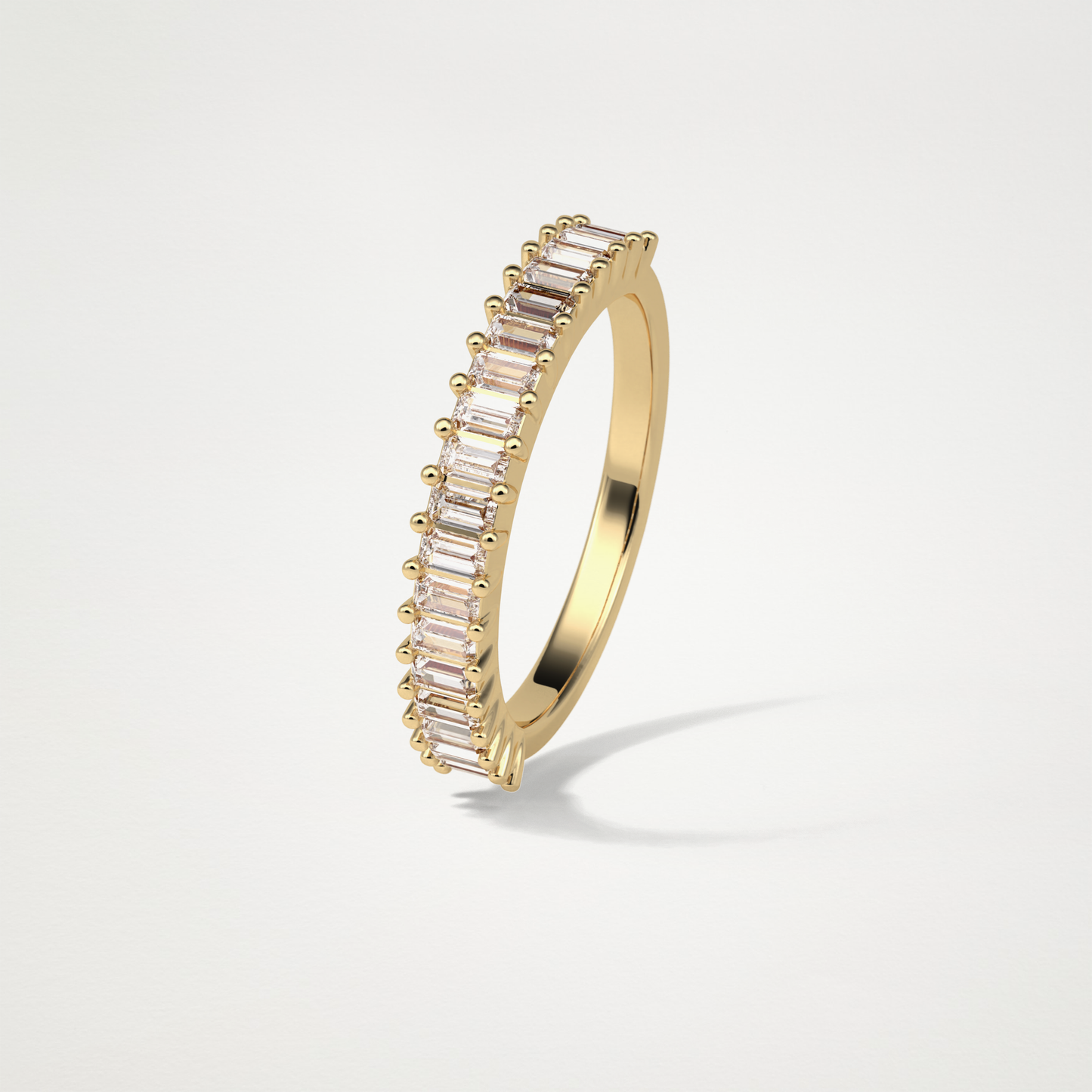 0.5 TCW Round Half Eternity Wedding Band – Solid Gold Elegant and Timeless Design