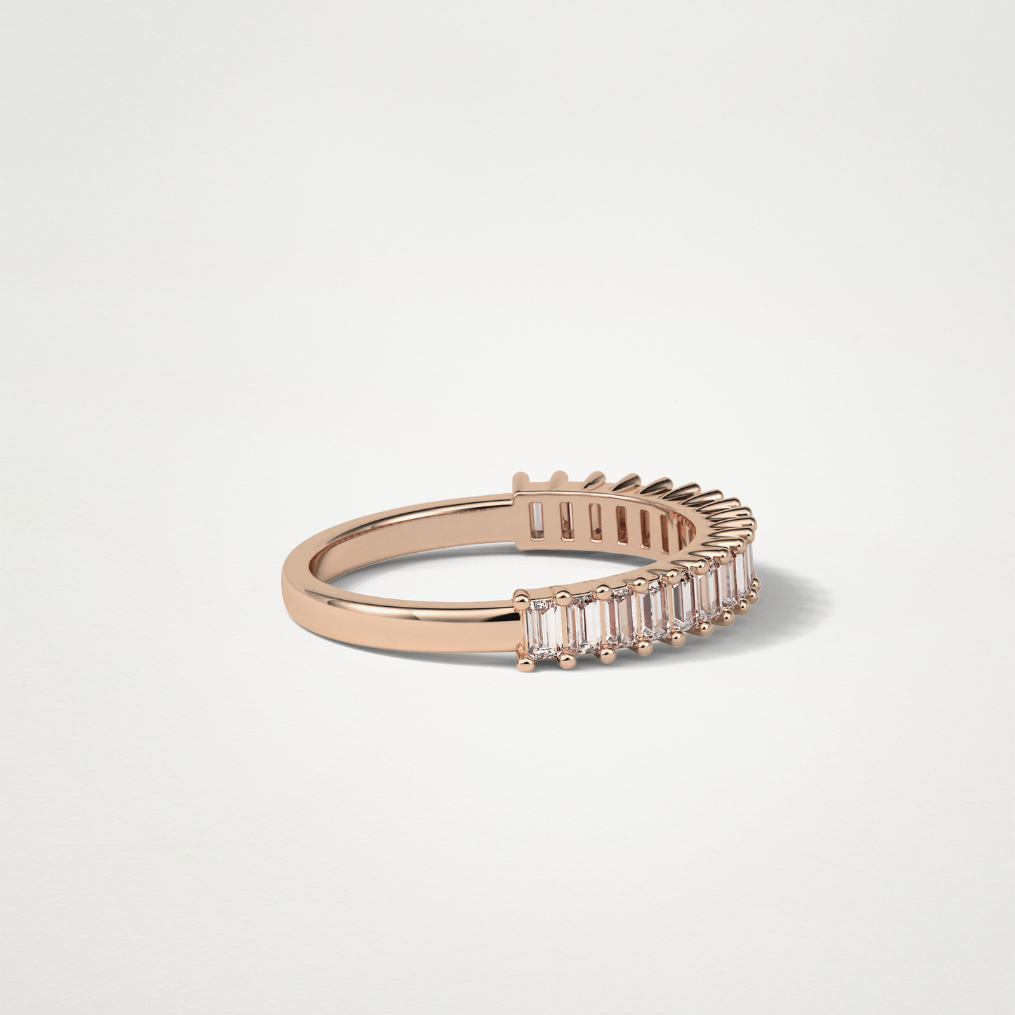 0.5 TCW Round Half Eternity Wedding Band – Solid Gold Elegant and Timeless Design