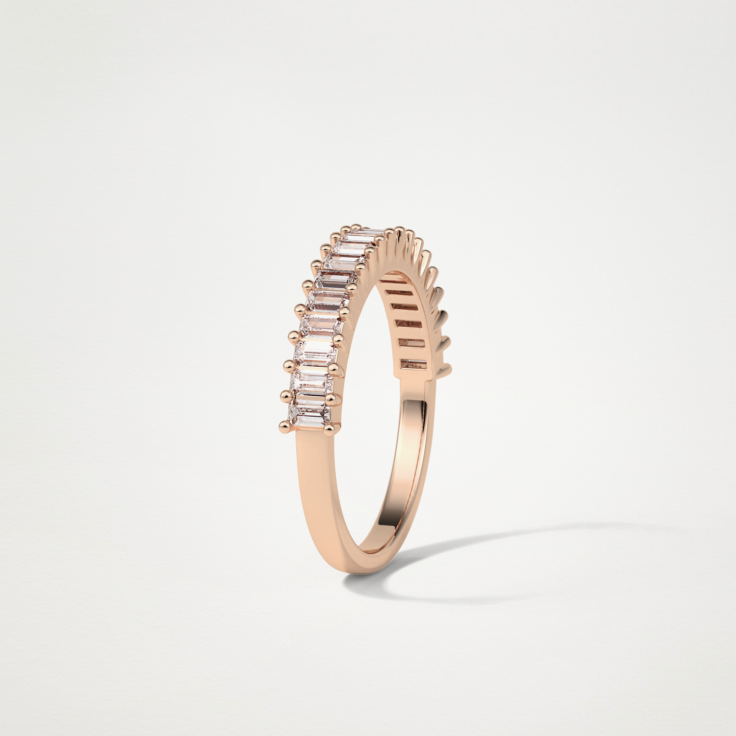 0.5 TCW Round Half Eternity Wedding Band – Solid Gold Elegant and Timeless Design