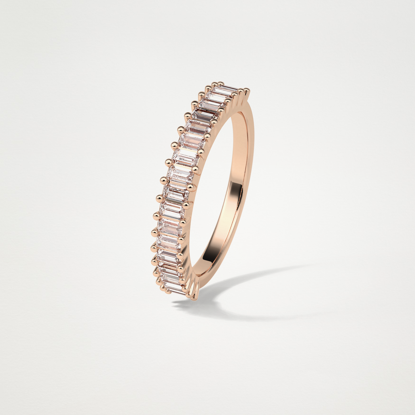 0.5 TCW Round Half Eternity Wedding Band – Solid Gold Elegant and Timeless Design