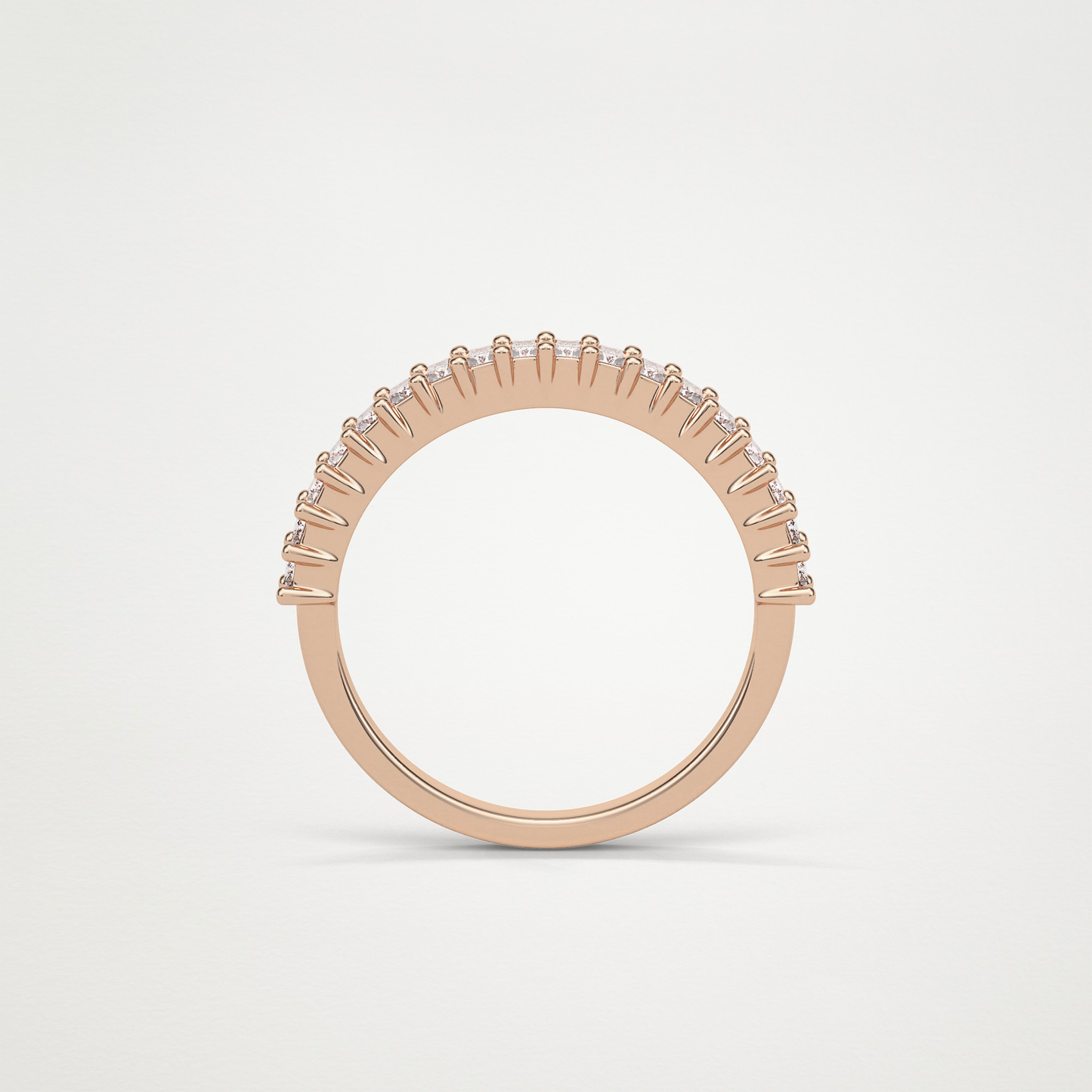 0.5 TCW Round Half Eternity Wedding Band – Solid Gold Elegant and Timeless Design