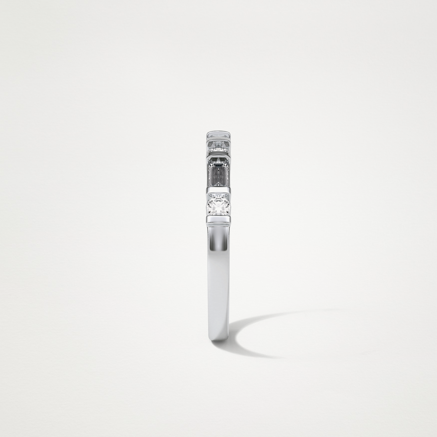 0.42 TCW Baguette and Round Half Eternity Wedding Band – Solid Gold Elegant and Timeless Design