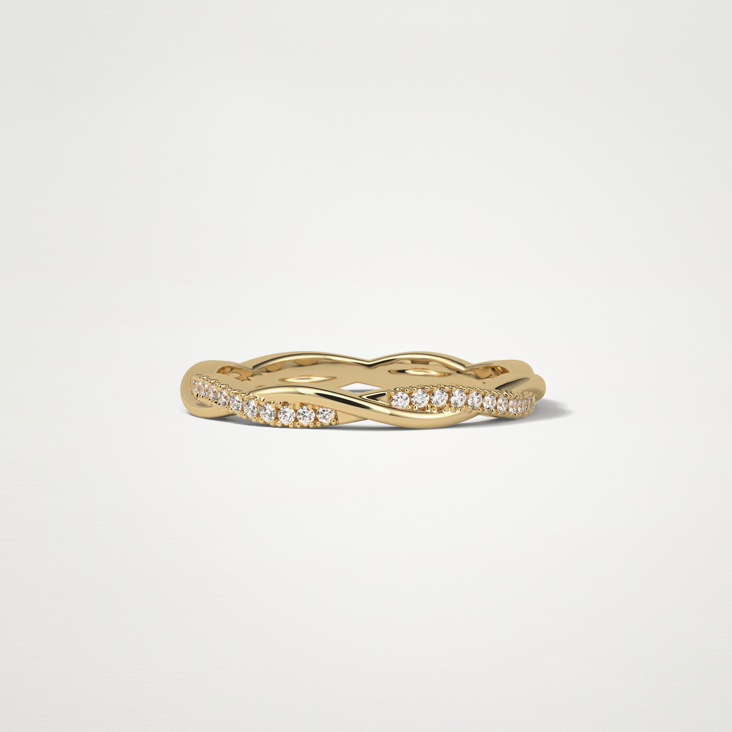 Twisted Shank Wedding Band – Solid Gold Elegant and Timeless Design