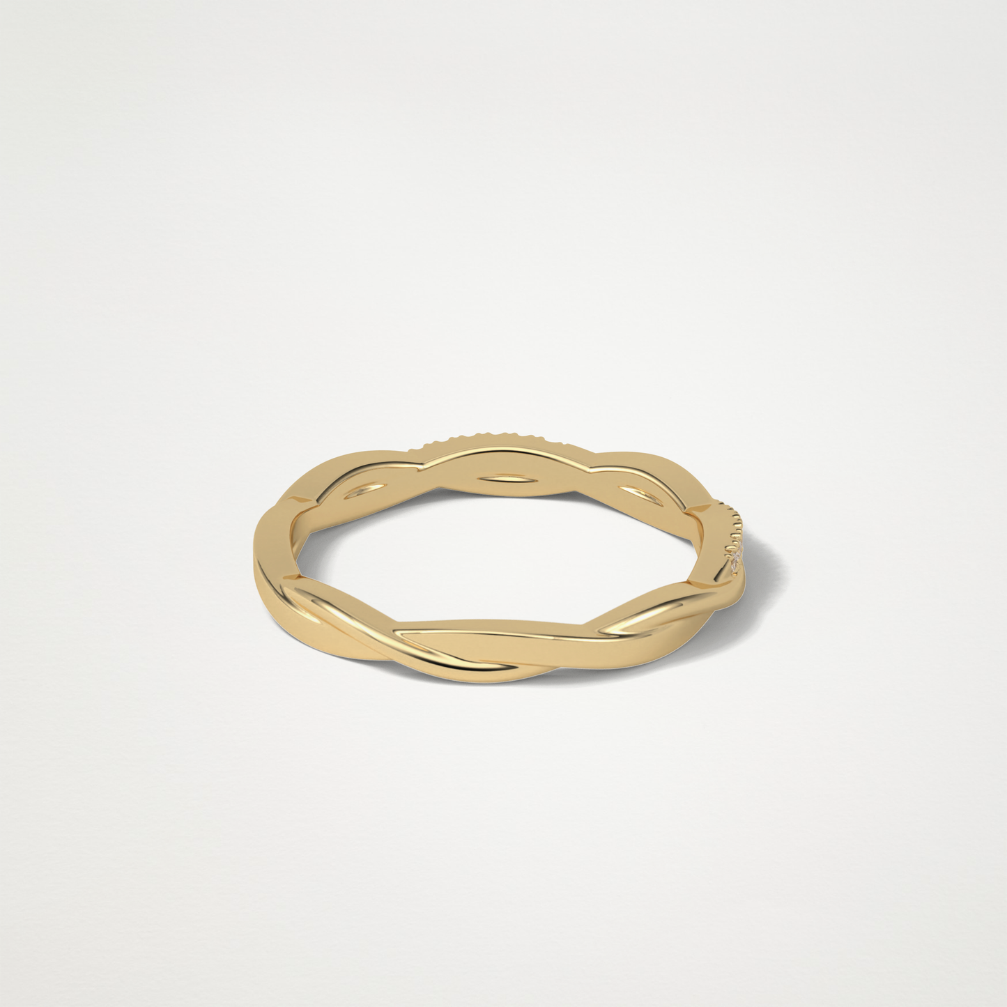 Twisted Shank Wedding Band – Solid Gold Elegant and Timeless Design