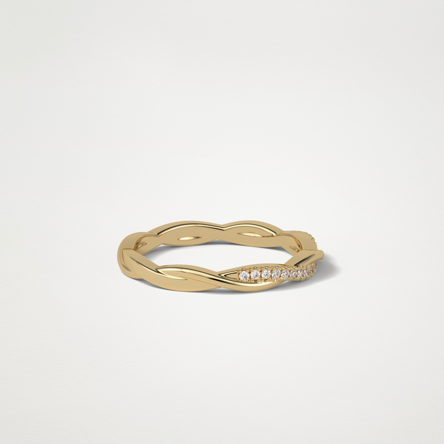 Twisted Shank Wedding Band – Solid Gold Elegant and Timeless Design