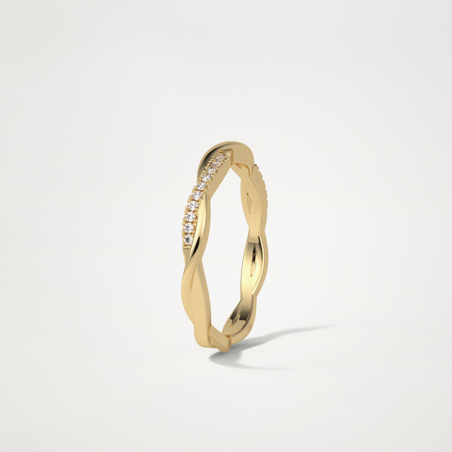 Twisted Shank Wedding Band – Solid Gold Elegant and Timeless Design
