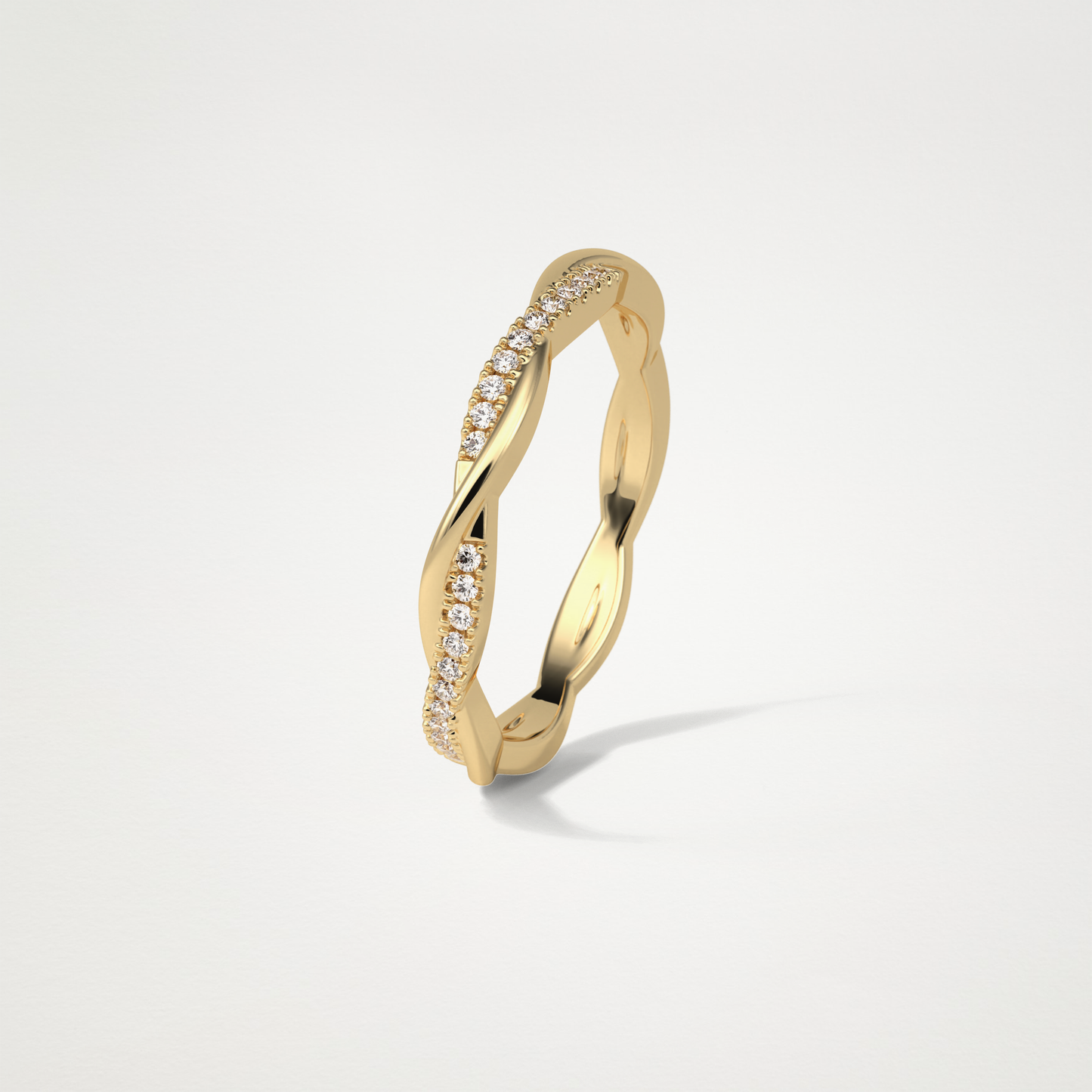 Twisted Shank Wedding Band – Solid Gold Elegant and Timeless Design