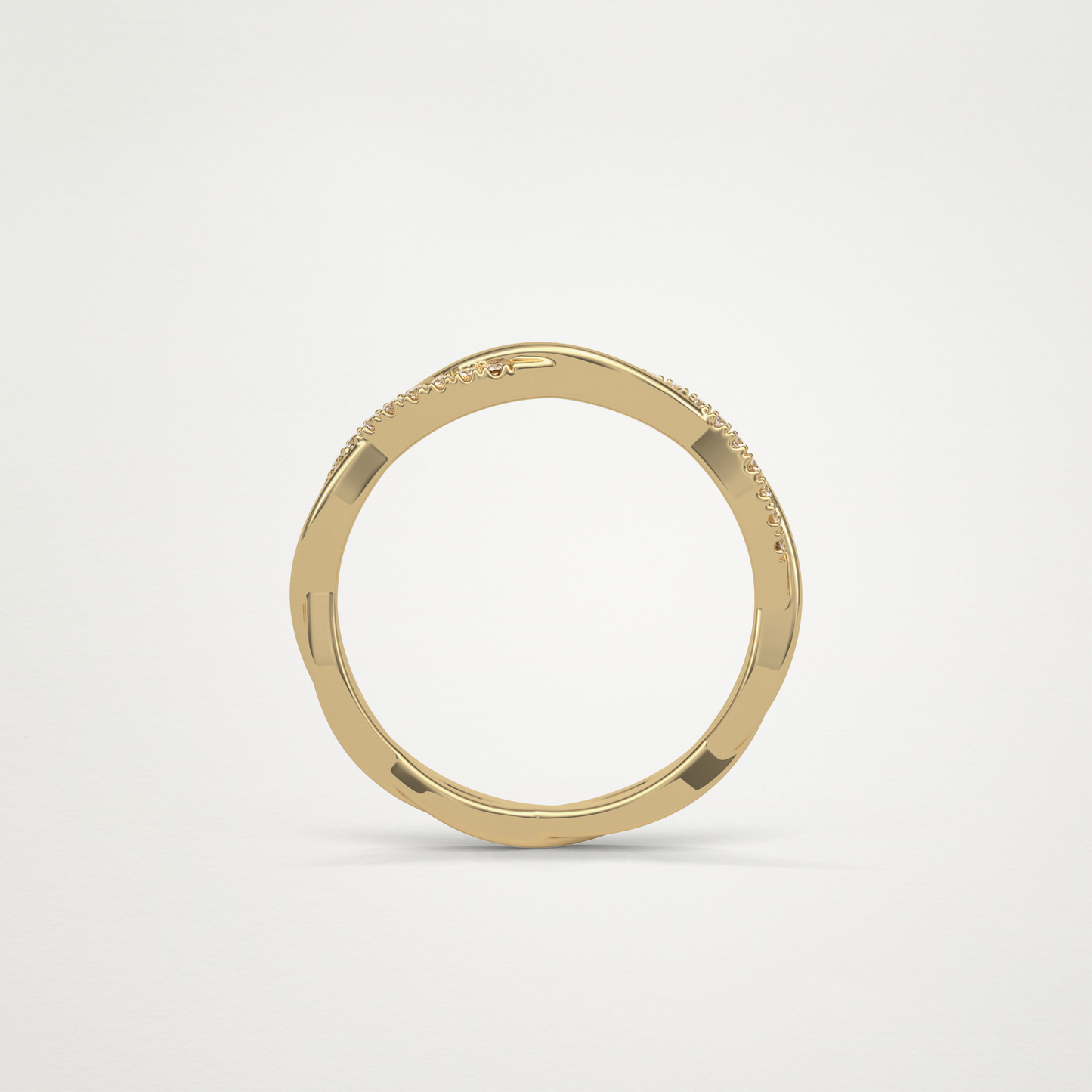 Twisted Shank Wedding Band – Solid Gold Elegant and Timeless Design