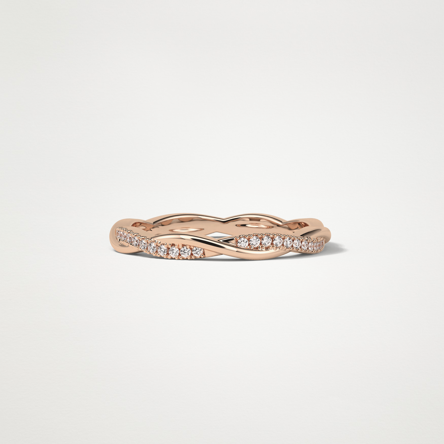 Twisted Shank Wedding Band – Solid Gold Elegant and Timeless Design