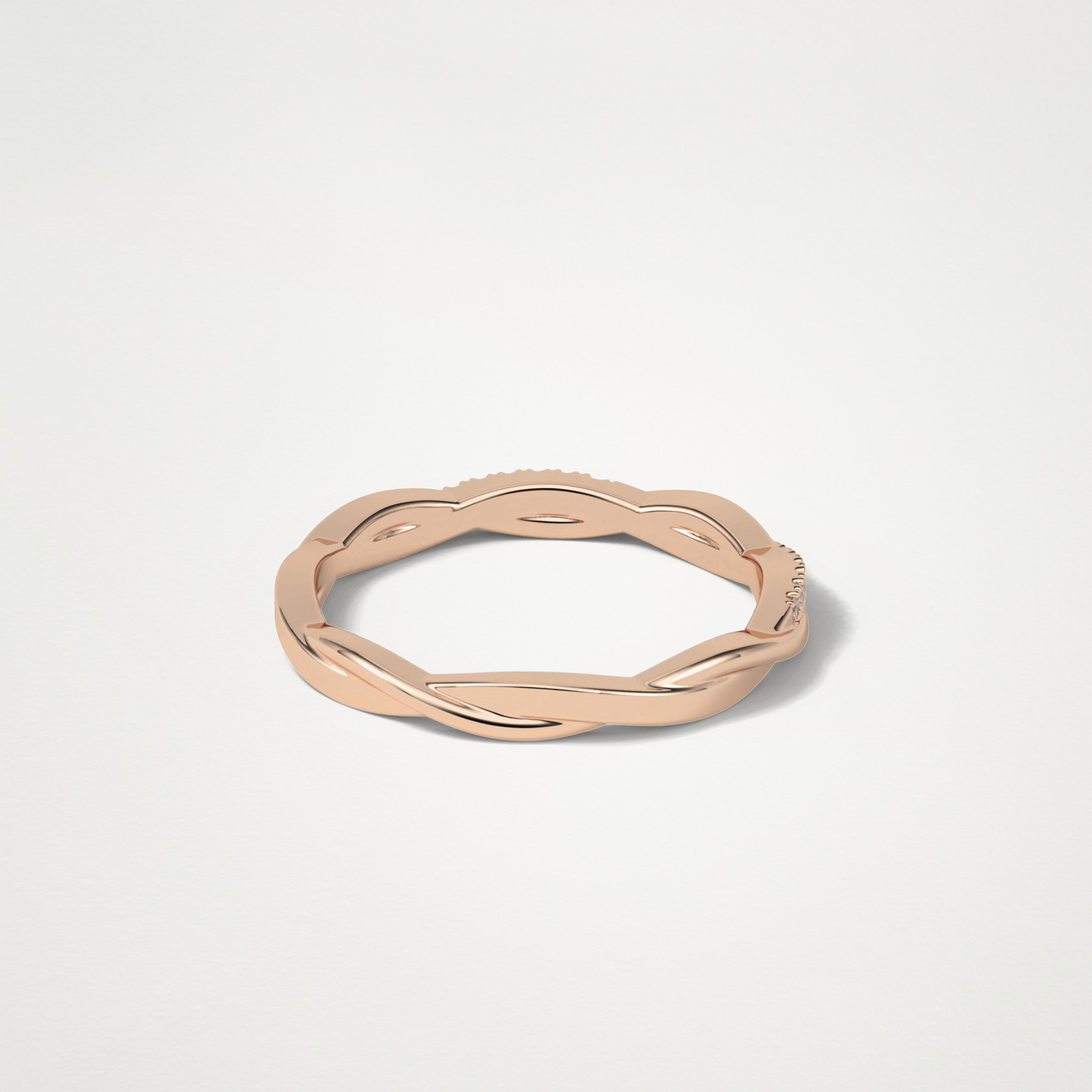 Twisted Shank Wedding Band – Solid Gold Elegant and Timeless Design