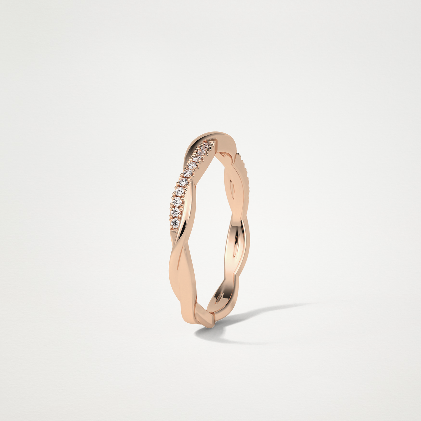 Twisted Shank Wedding Band – Solid Gold Elegant and Timeless Design