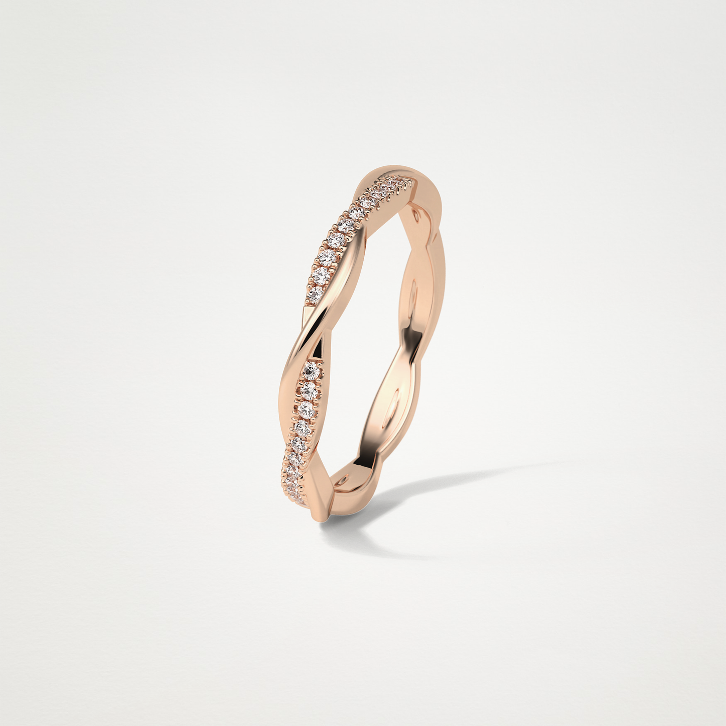 Twisted Shank Wedding Band – Solid Gold Elegant and Timeless Design