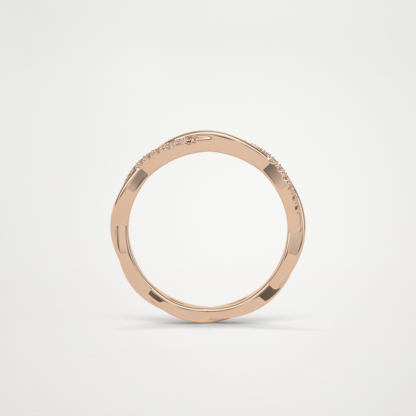 Twisted Shank Wedding Band – Solid Gold Elegant and Timeless Design