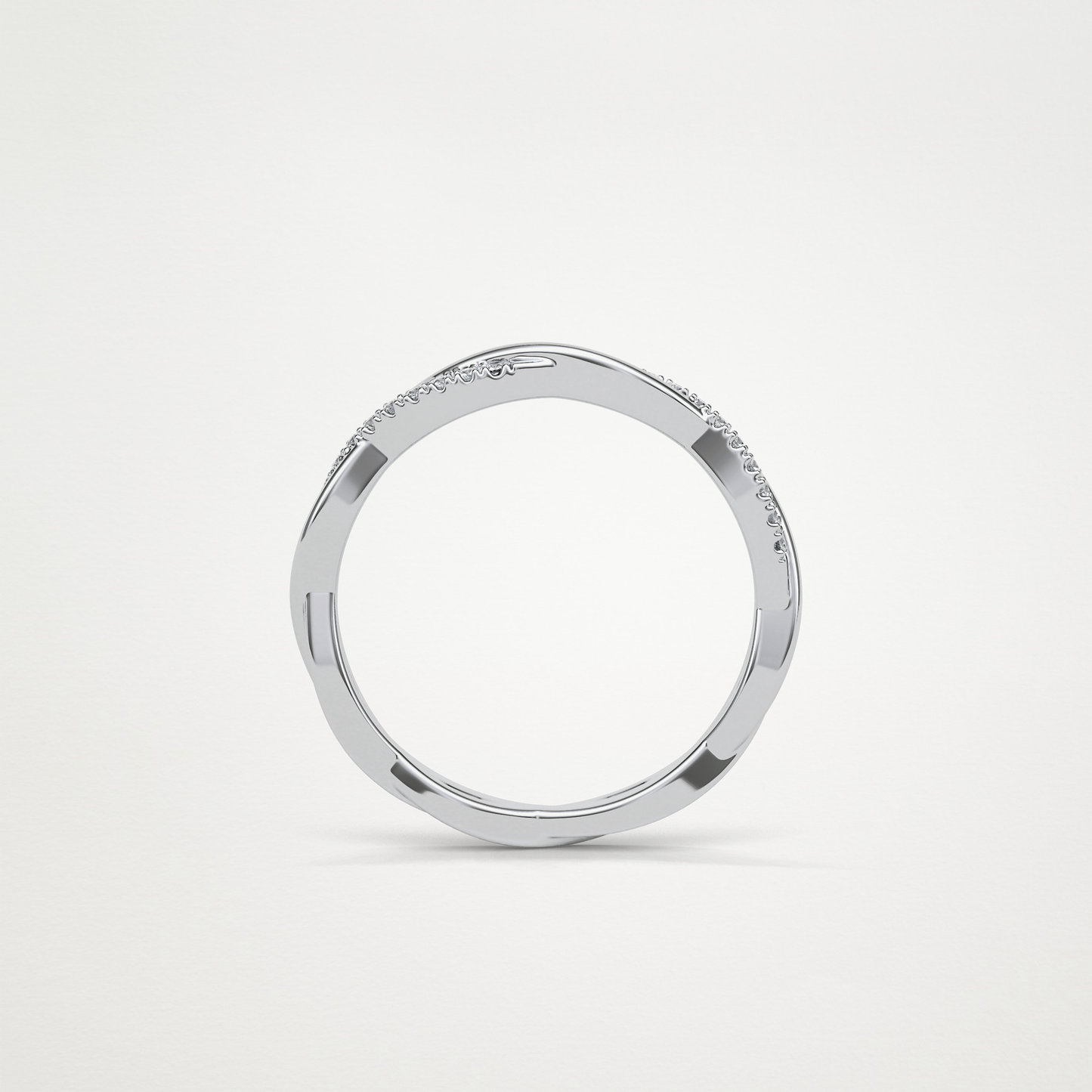 Twisted Shank Wedding Band – Solid Gold Elegant and Timeless Design