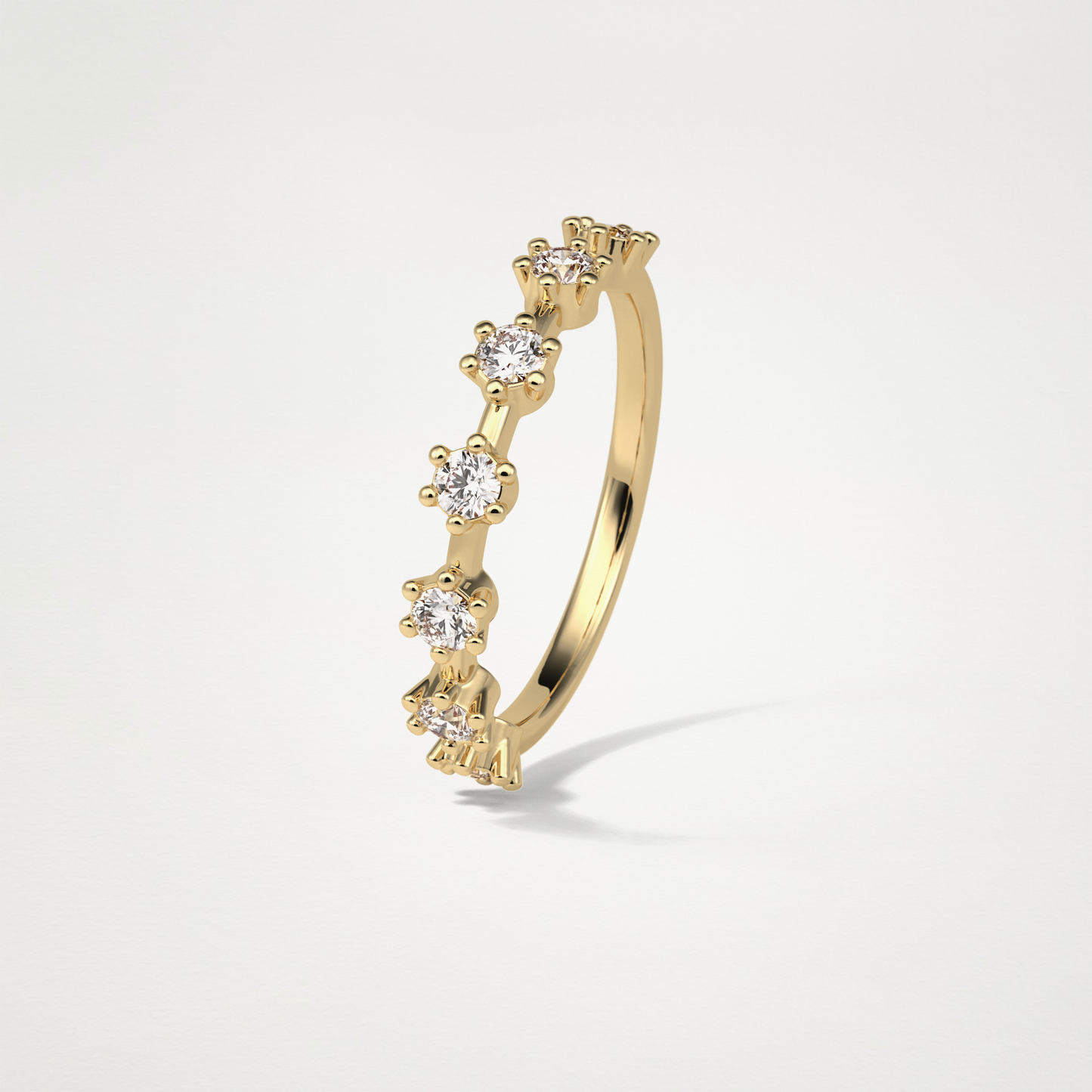 0.49 TCW Round Dainty Wedding Band – Solid Gold Elegant and Timeless Design