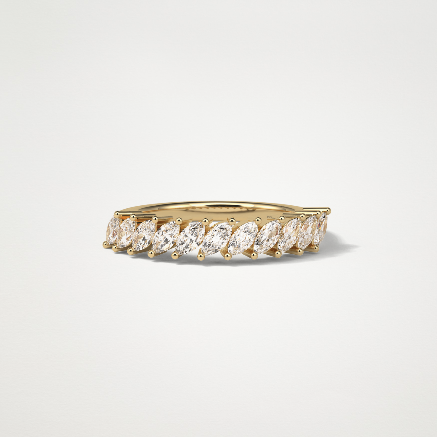 0.78 TCW Marquise Half Eternity Wedding Band – Solid Gold Elegant and Timeless Design