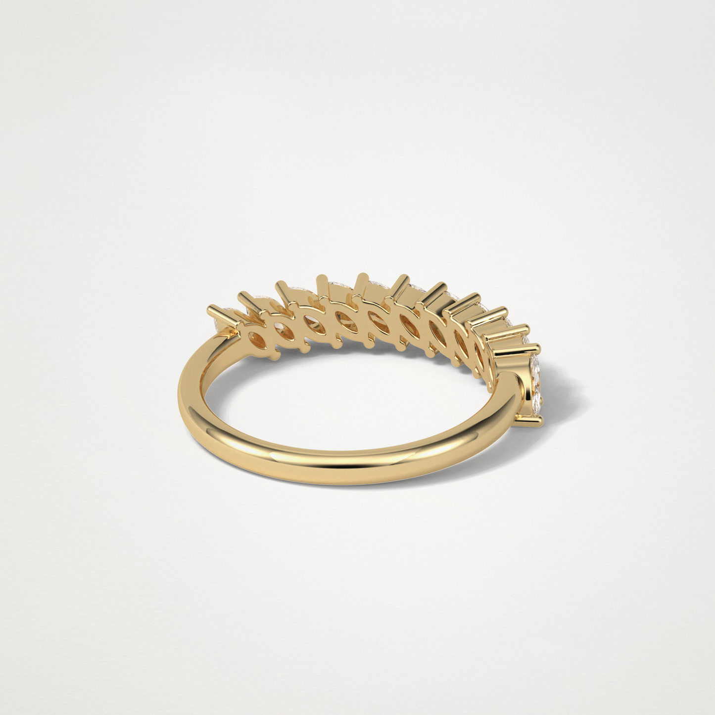 0.78 TCW Marquise Half Eternity Wedding Band – Solid Gold Elegant and Timeless Design