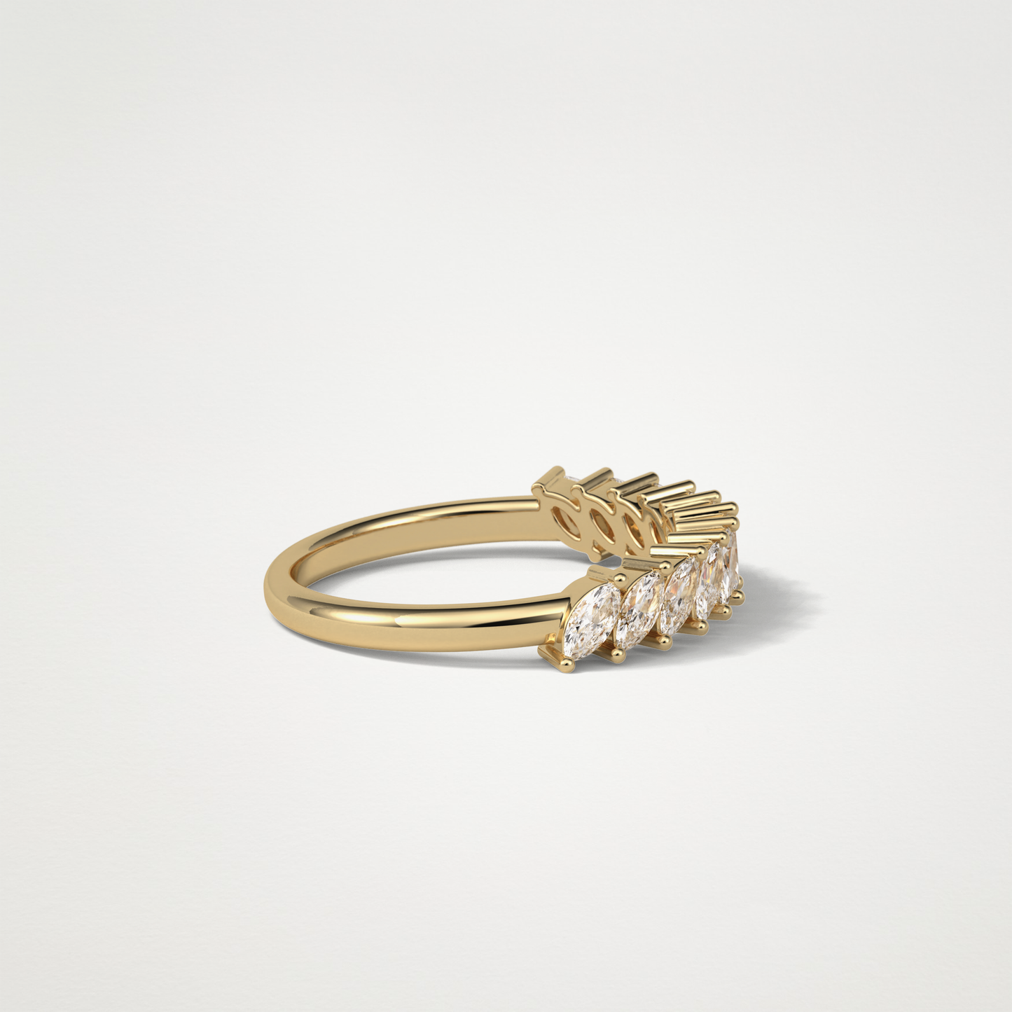 0.78 TCW Marquise Half Eternity Wedding Band – Solid Gold Elegant and Timeless Design
