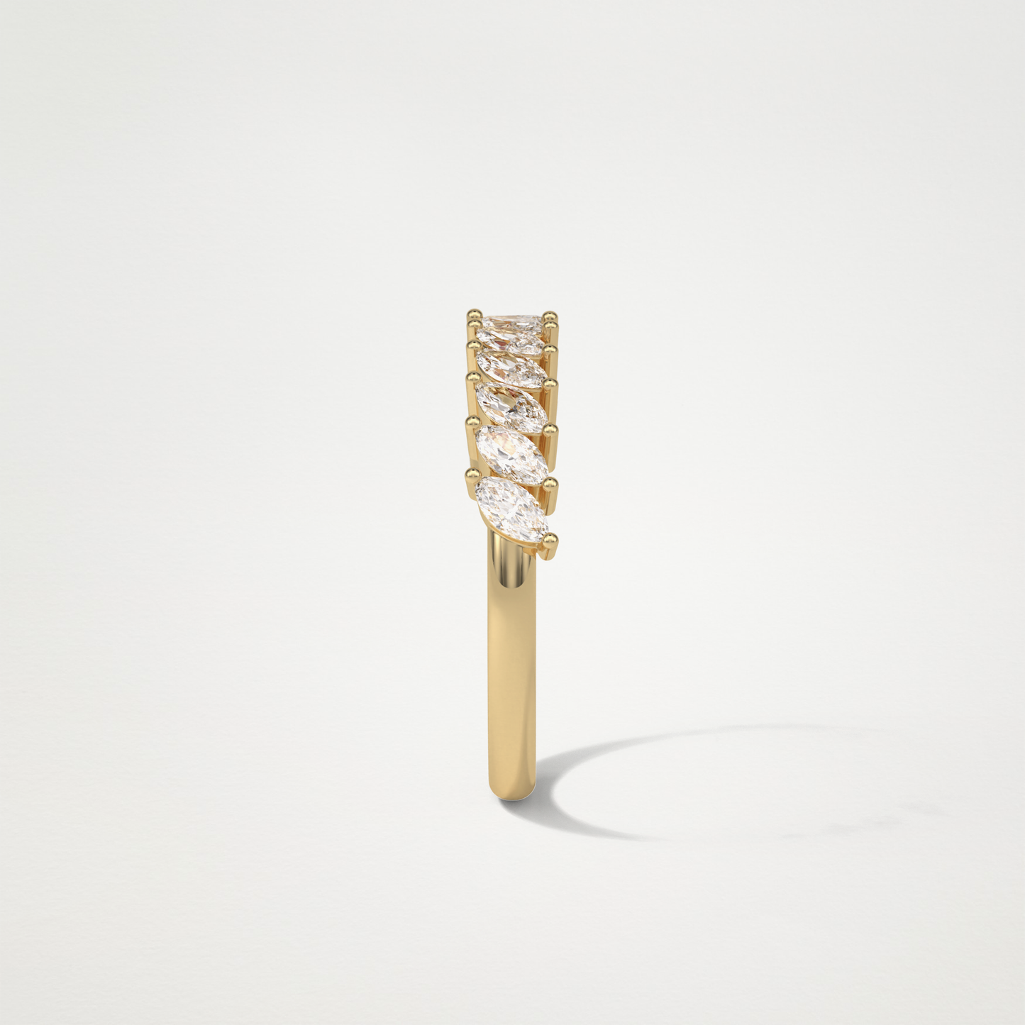 0.78 TCW Marquise Half Eternity Wedding Band – Solid Gold Elegant and Timeless Design