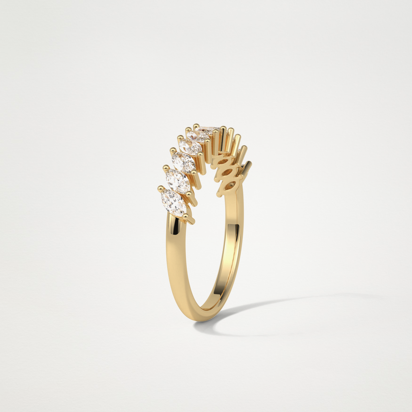 0.78 TCW Marquise Half Eternity Wedding Band – Solid Gold Elegant and Timeless Design