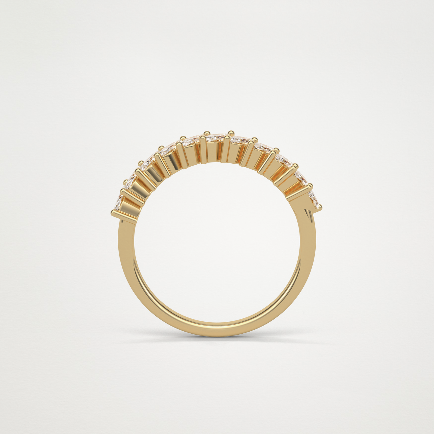 0.78 TCW Marquise Half Eternity Wedding Band – Solid Gold Elegant and Timeless Design