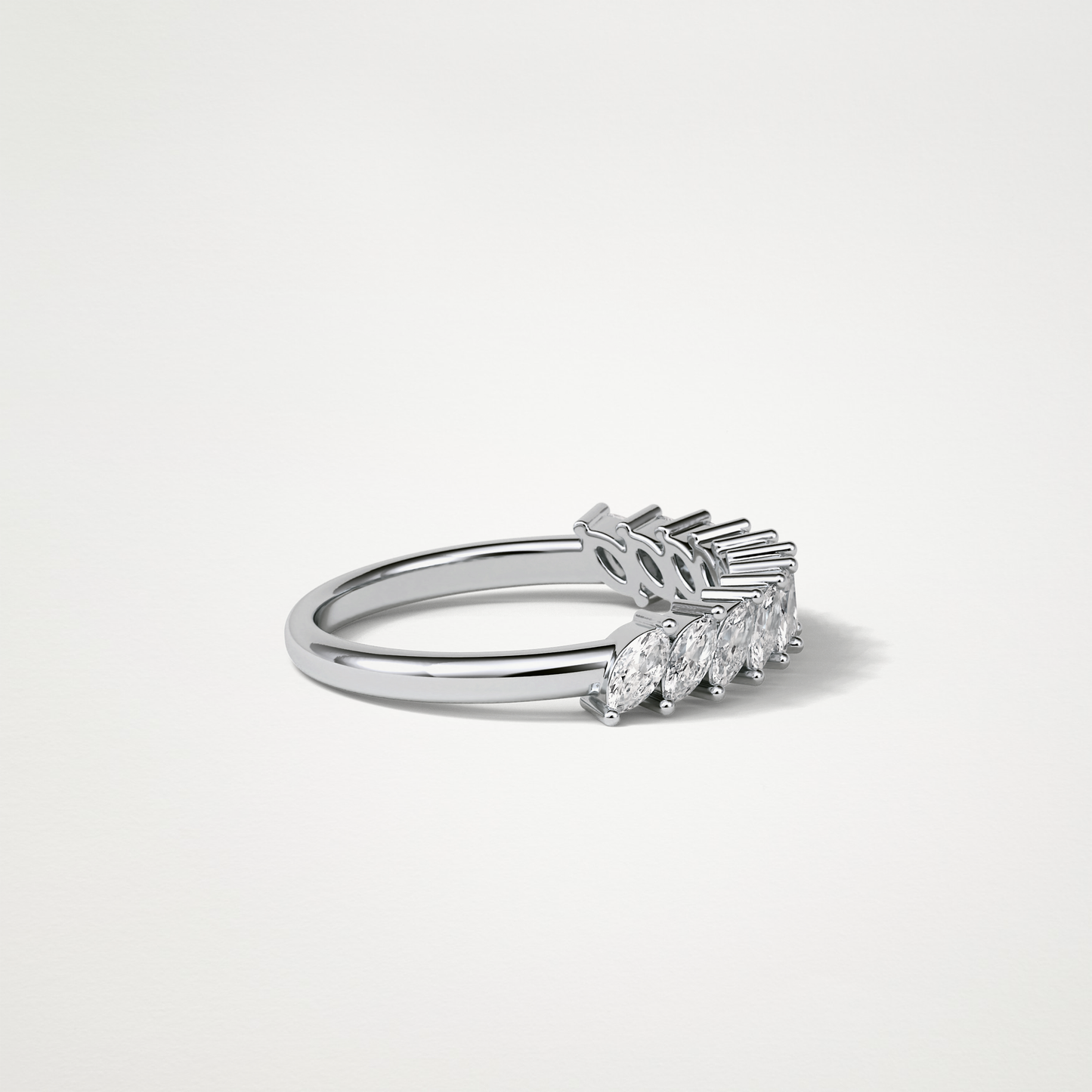 0.78 TCW Marquise Half Eternity Wedding Band – Solid Gold Elegant and Timeless Design