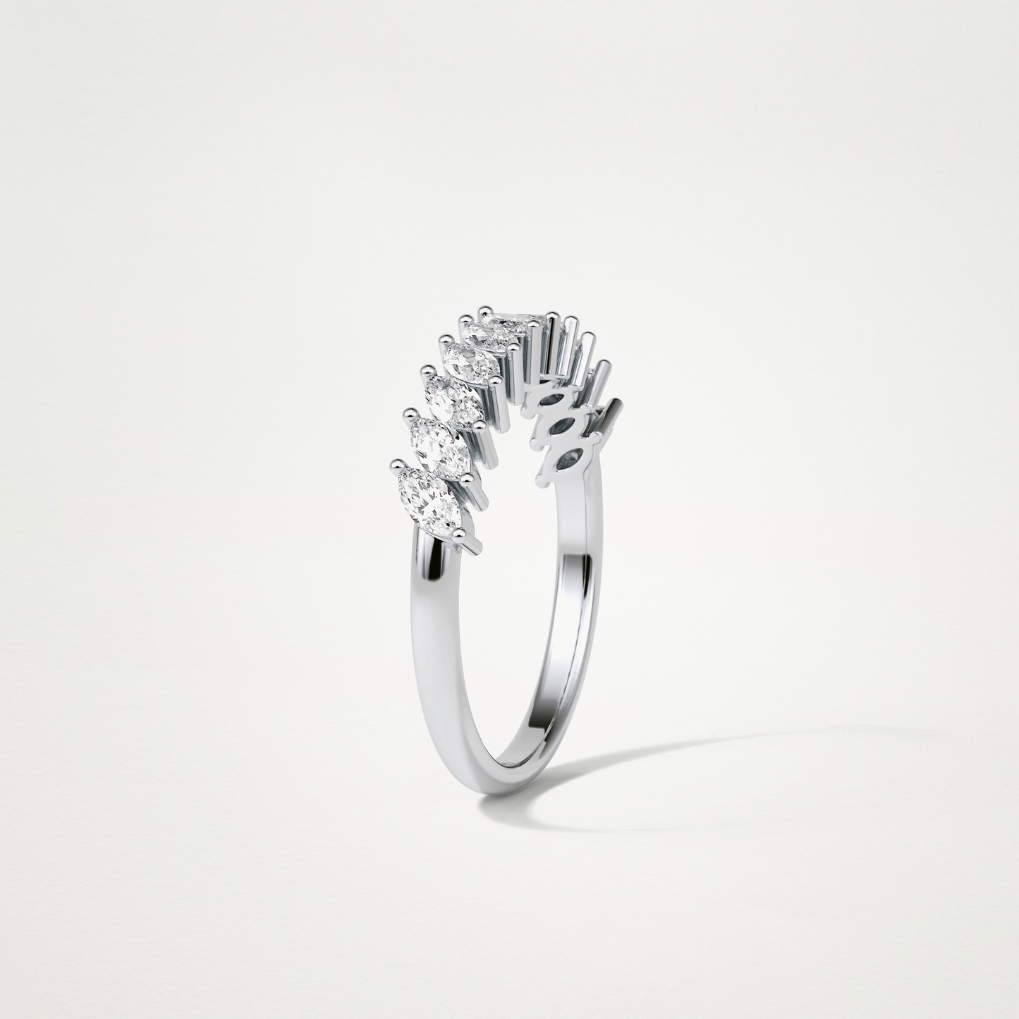 0.78 TCW Marquise Half Eternity Wedding Band – Solid Gold Elegant and Timeless Design