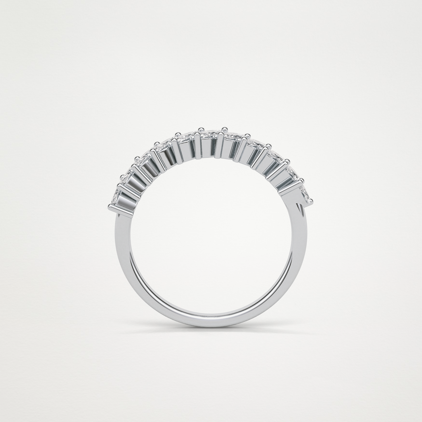 0.78 TCW Marquise Half Eternity Wedding Band – Solid Gold Elegant and Timeless Design