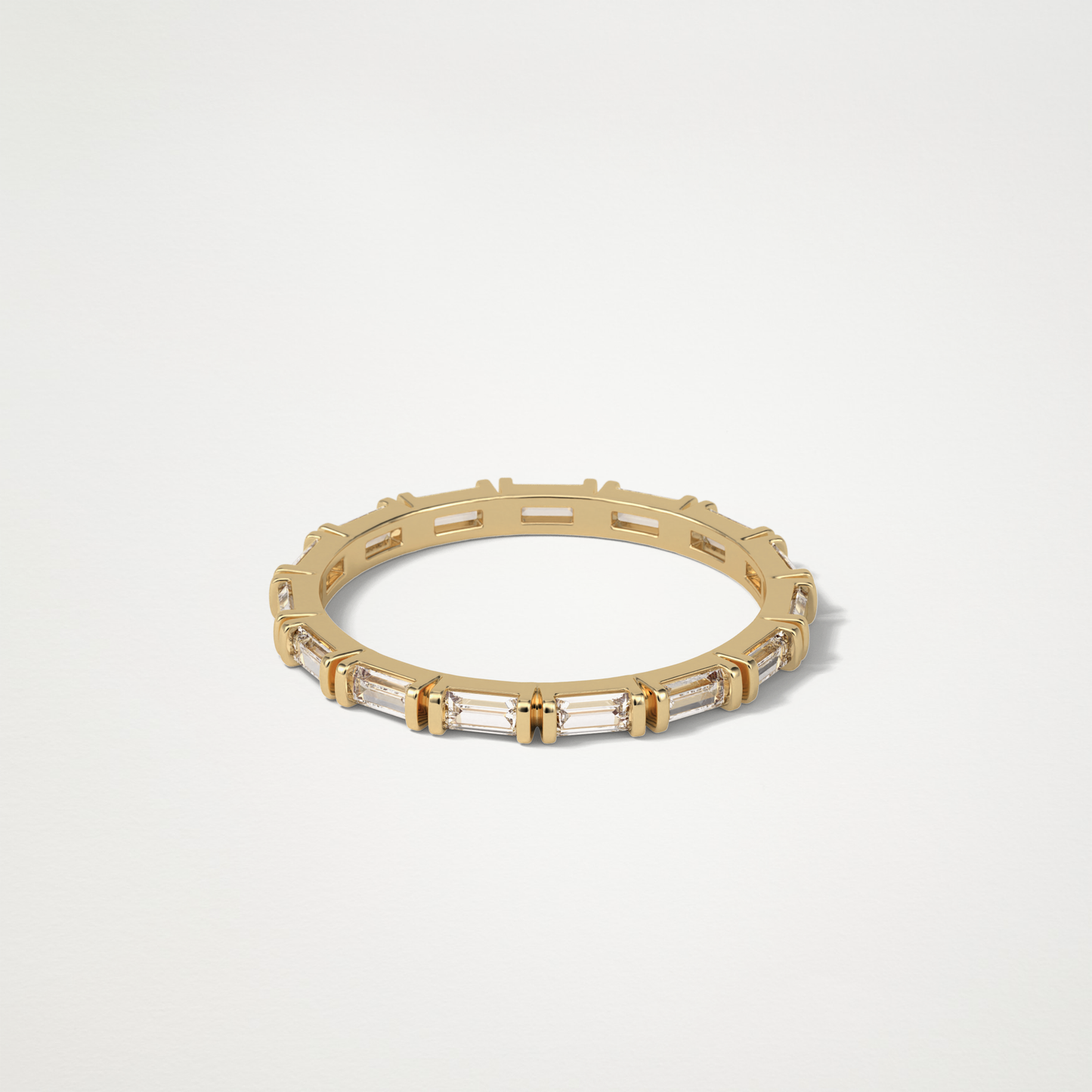 0.66 Baguette Full Eternity Wedding Band – Solid Gold Elegant and Timeless Design
