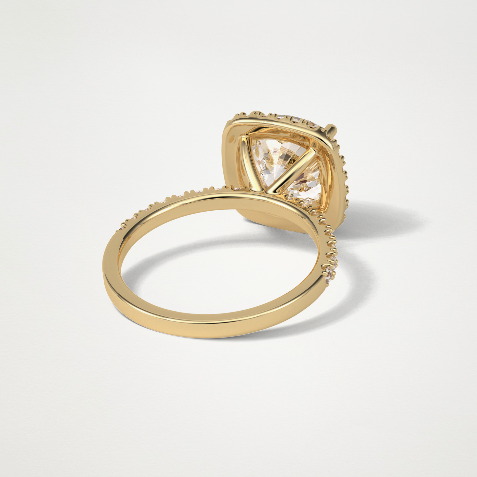 Cushion Halo & Pave Moissanite Engagement Ring – 3.0 CT Lab-Created Brilliance in 10K/14K/18K Gold