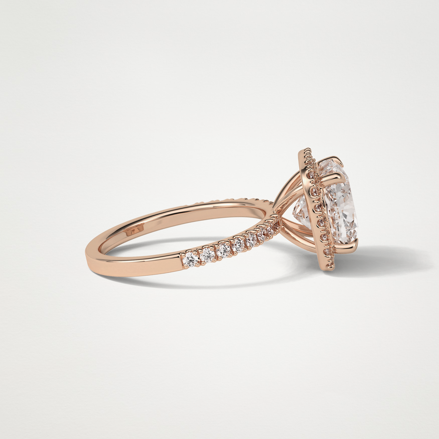 Cushion Halo & Pave Moissanite Engagement Ring – 3.0 CT Lab-Created Brilliance in 10K/14K/18K Gold