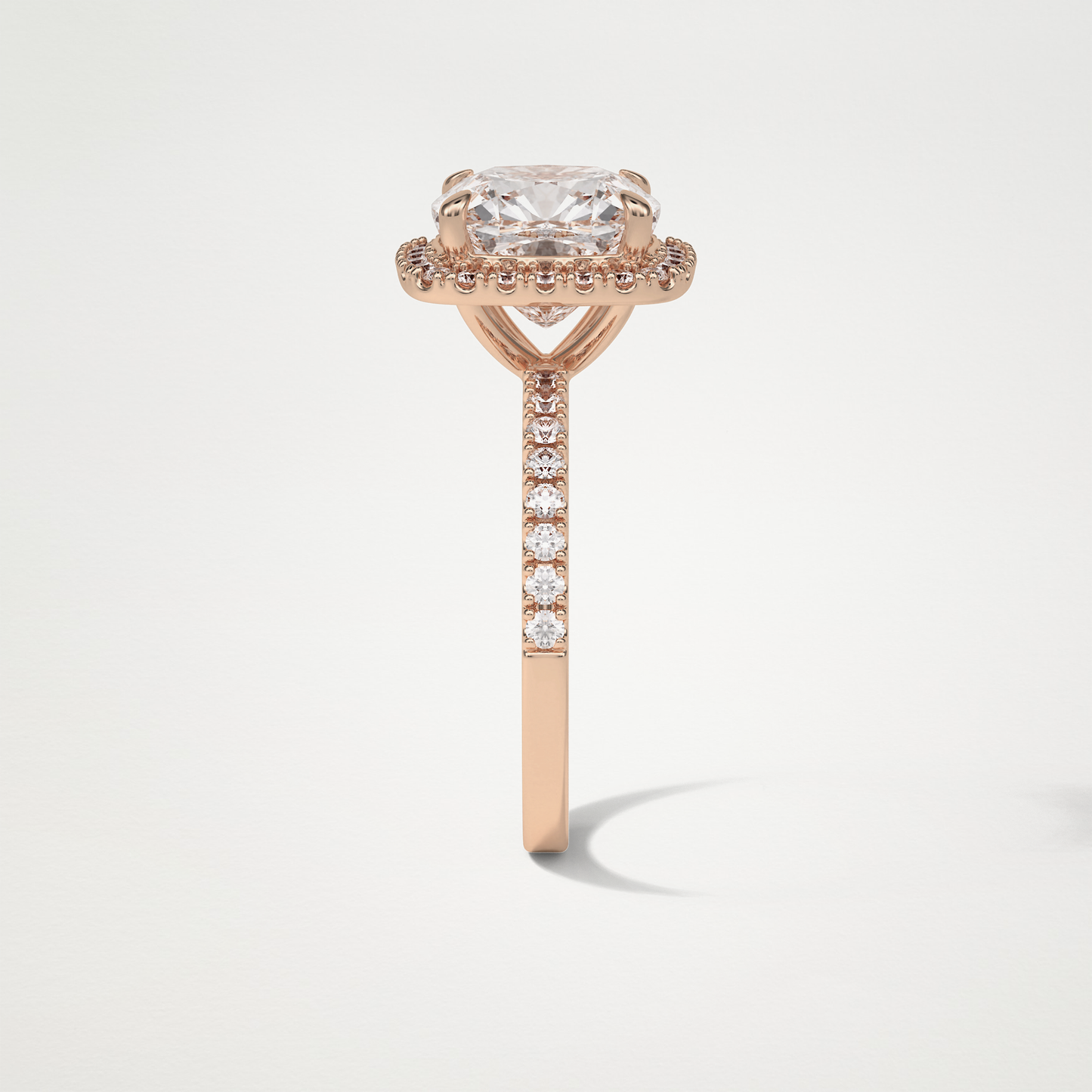 Cushion Halo & Pave Moissanite Engagement Ring – 3.0 CT Lab-Created Brilliance in 10K/14K/18K Gold